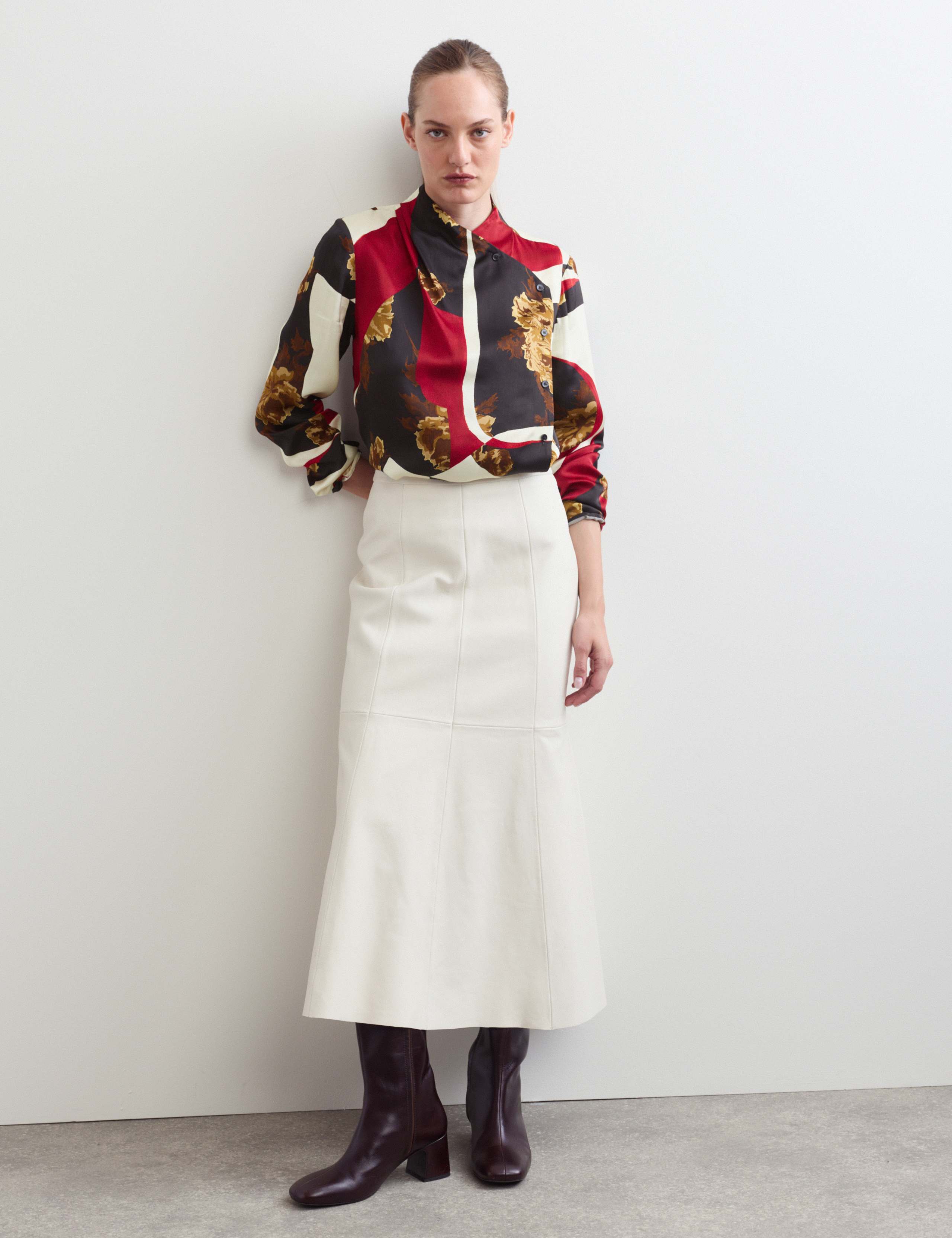 Floral High Neck Button Detail Blouse 5 of 7