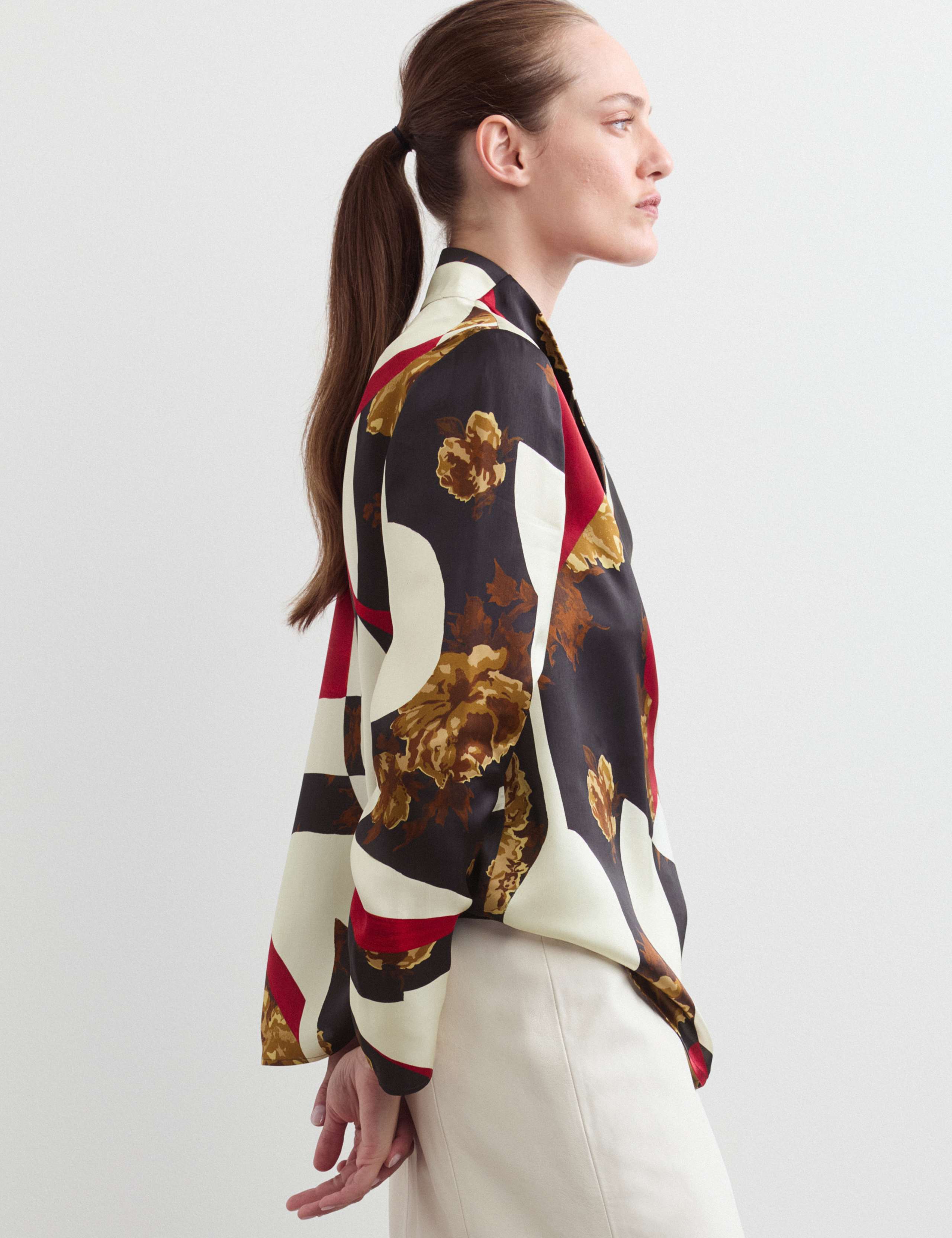 Floral High Neck Button Detail Blouse 6 of 7