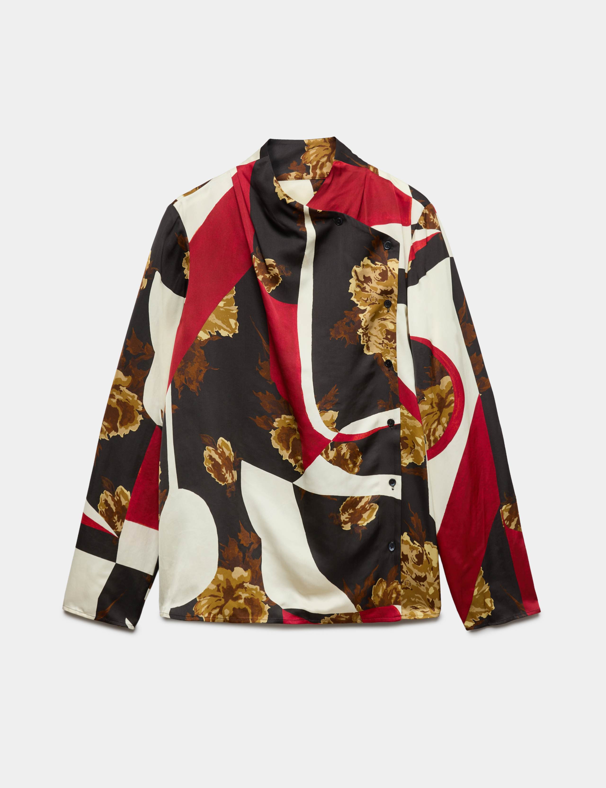 Floral High Neck Button Detail Blouse 2 of 7
