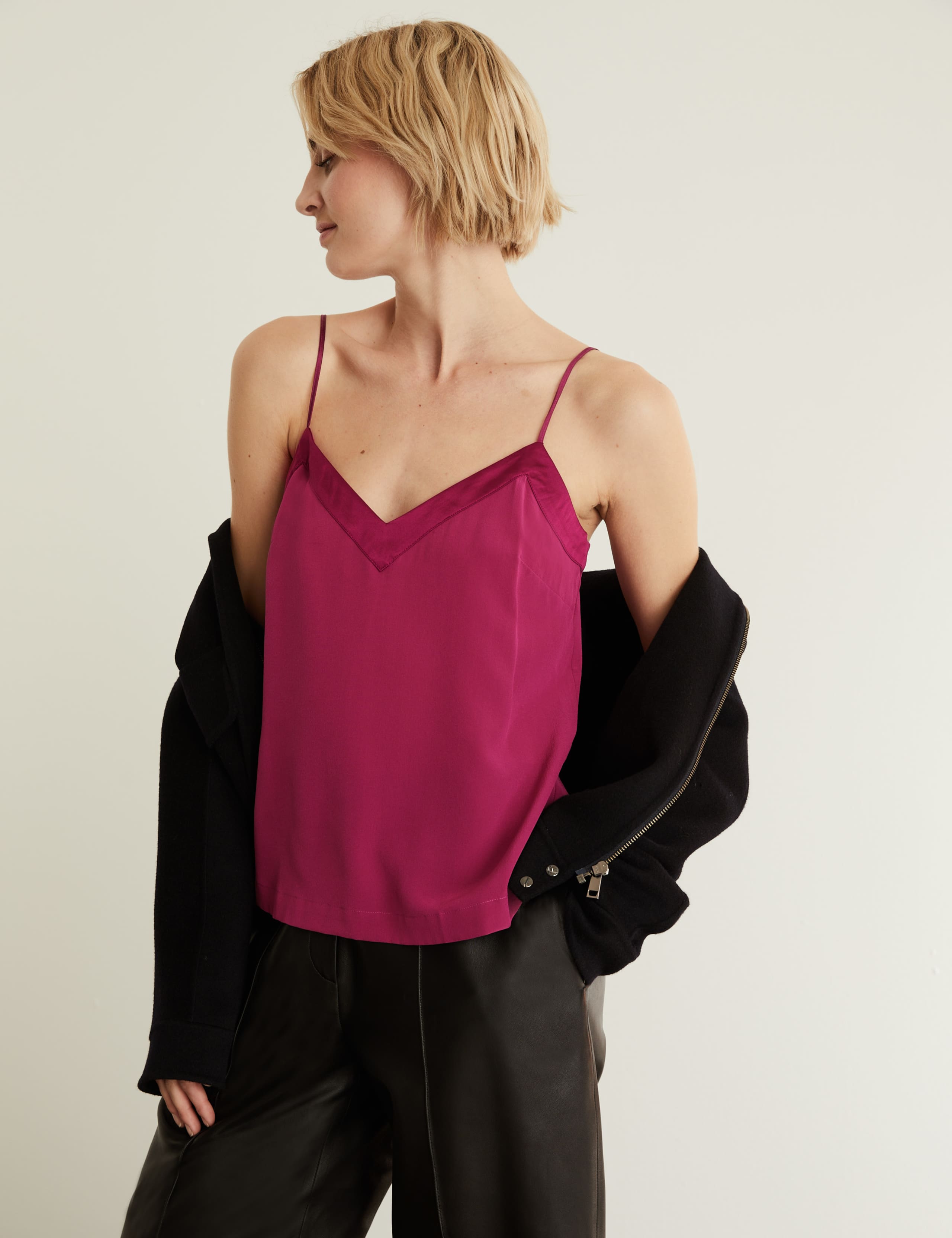 Pure Silk V-Neck Cami Top 4 of 7