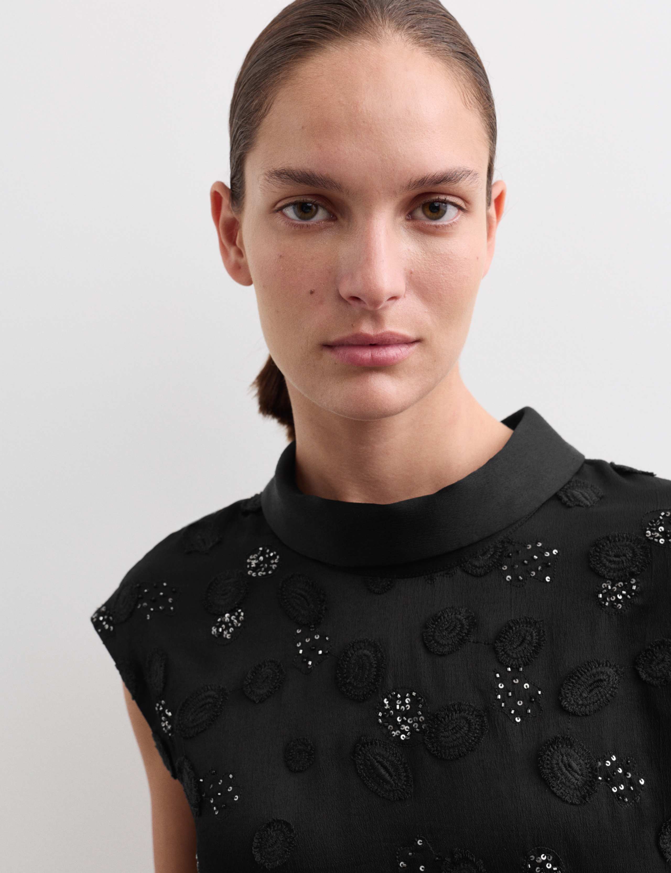 Embellished Funnel Neck Top 3 of 5