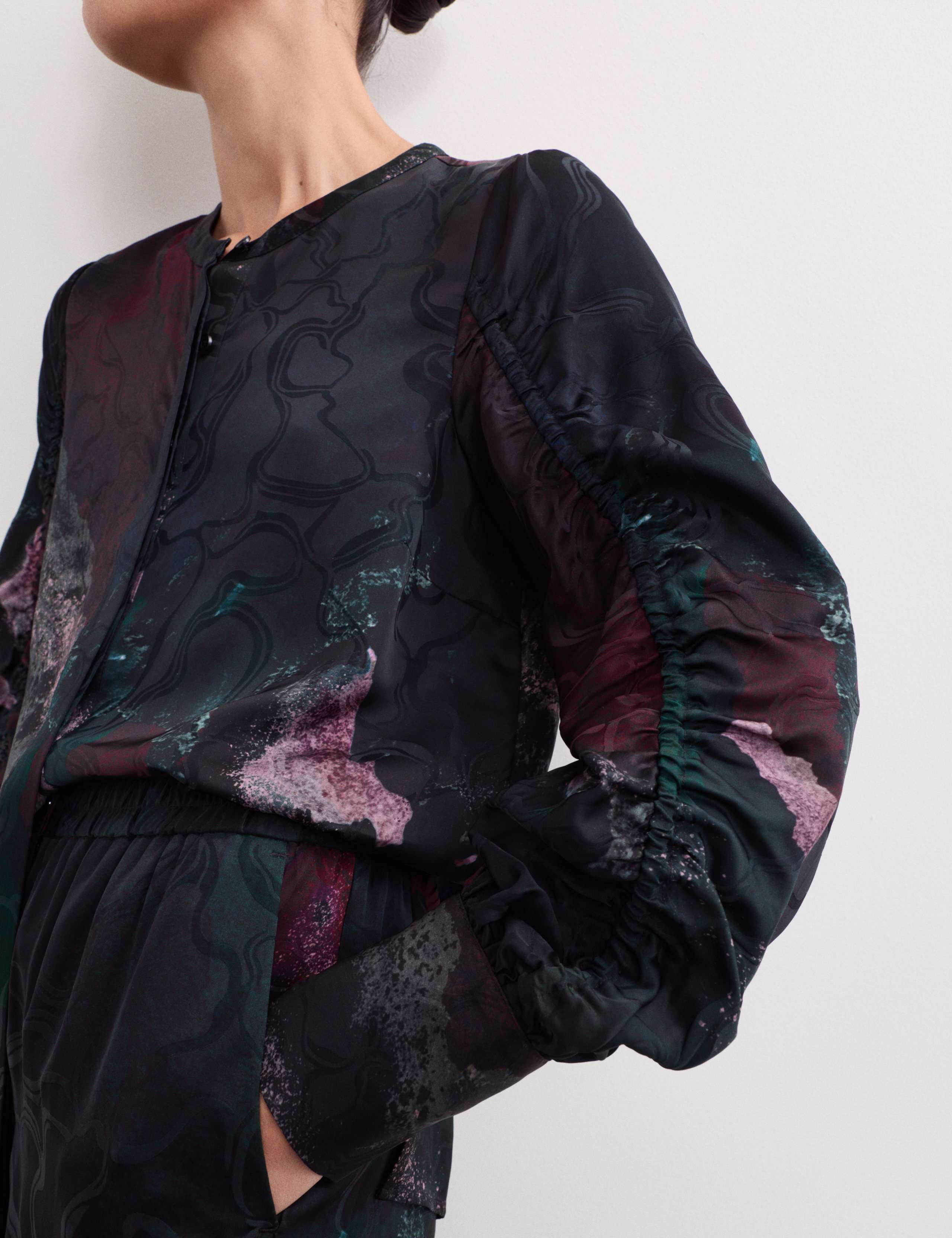 Printed Ruched Sleeve Blouse 5 of 7