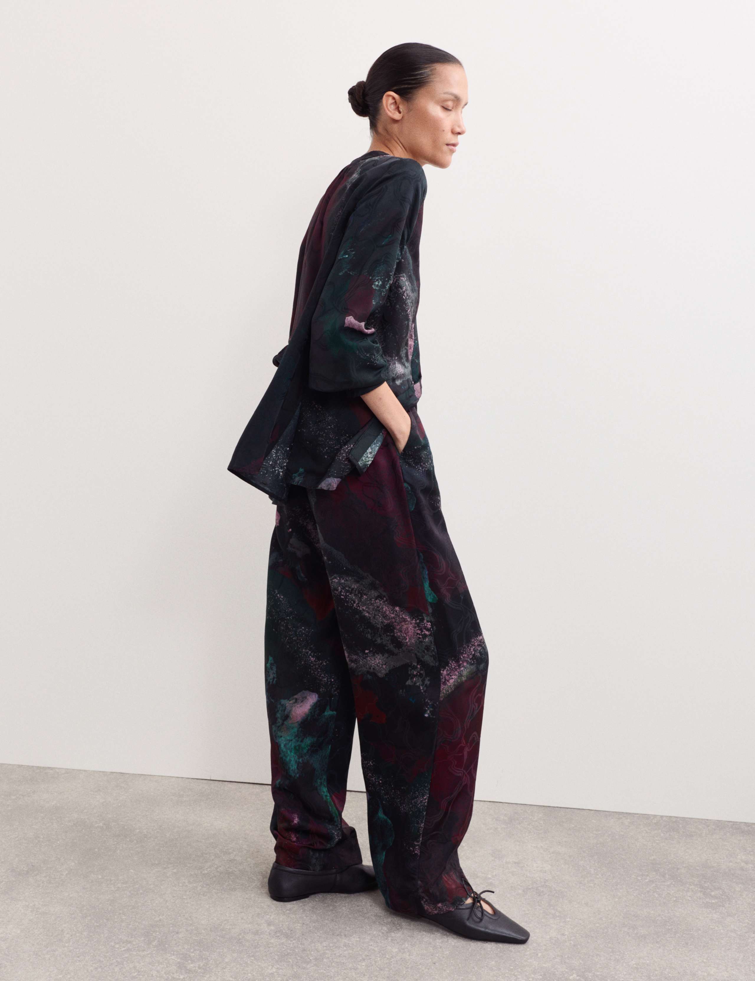 Printed Ruched Sleeve Blouse 6 of 7