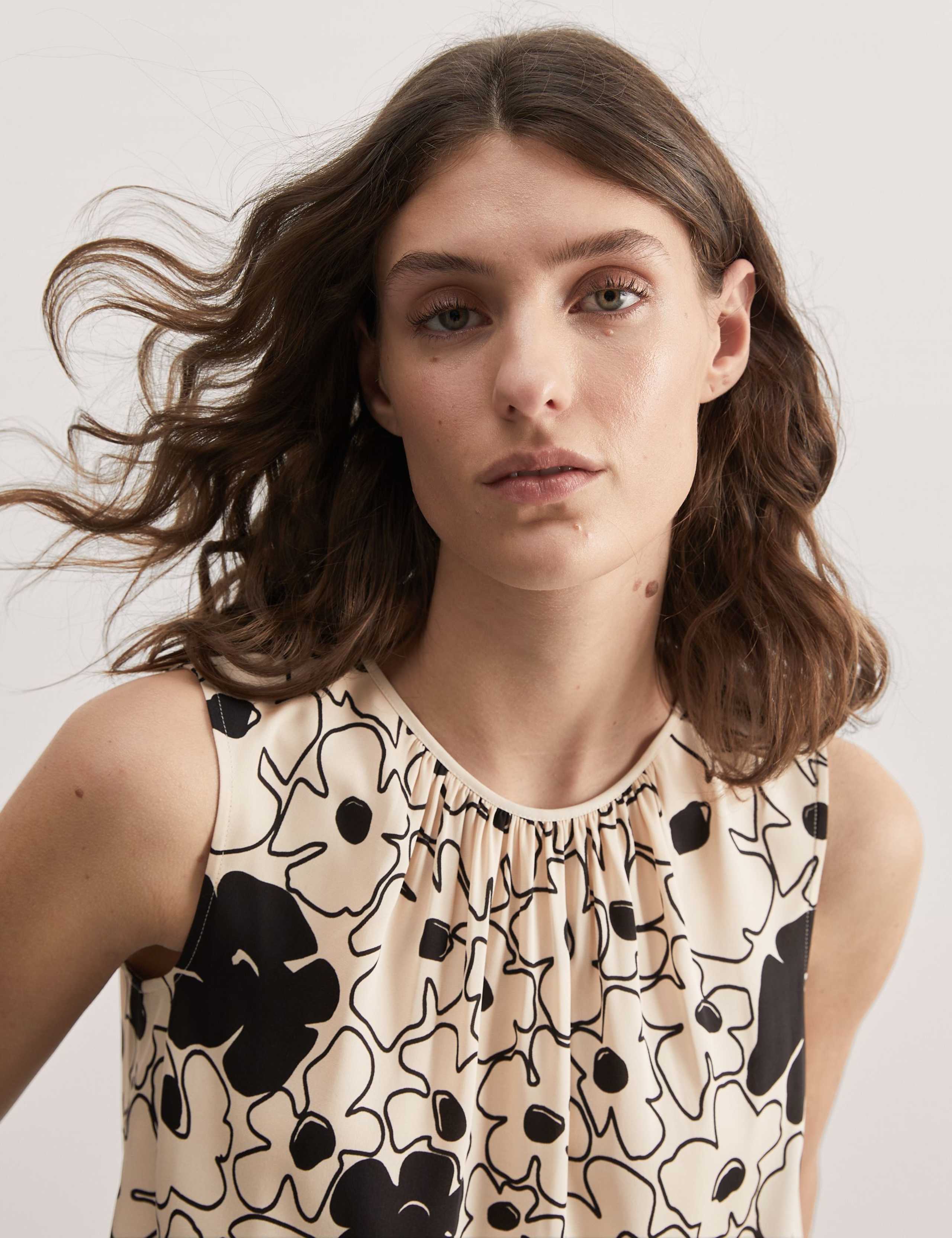 Silk Rich Printed Crew neck Top 4 of 6