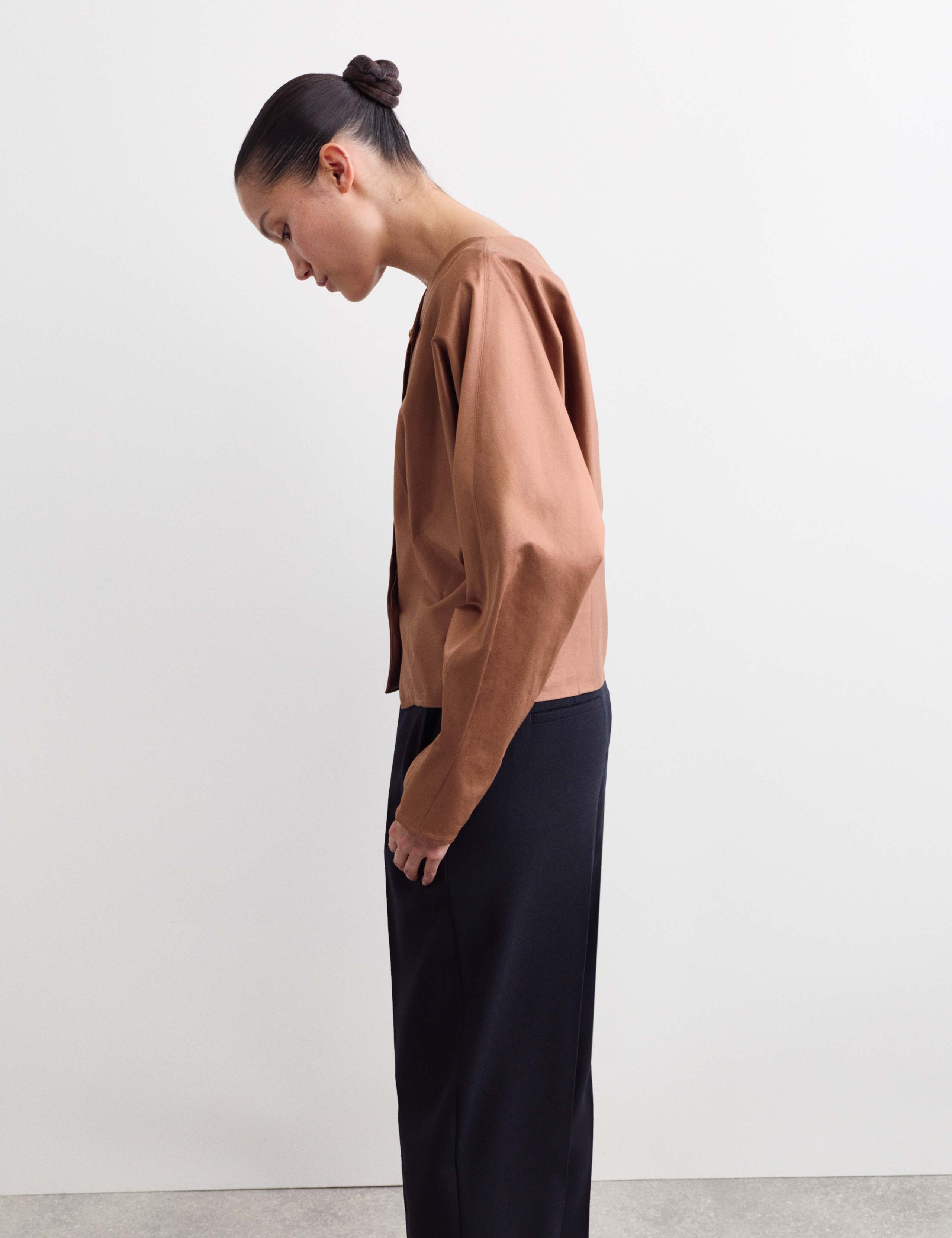 Cotton Rich Pleated Button Through V-Neck Top 6 of 7