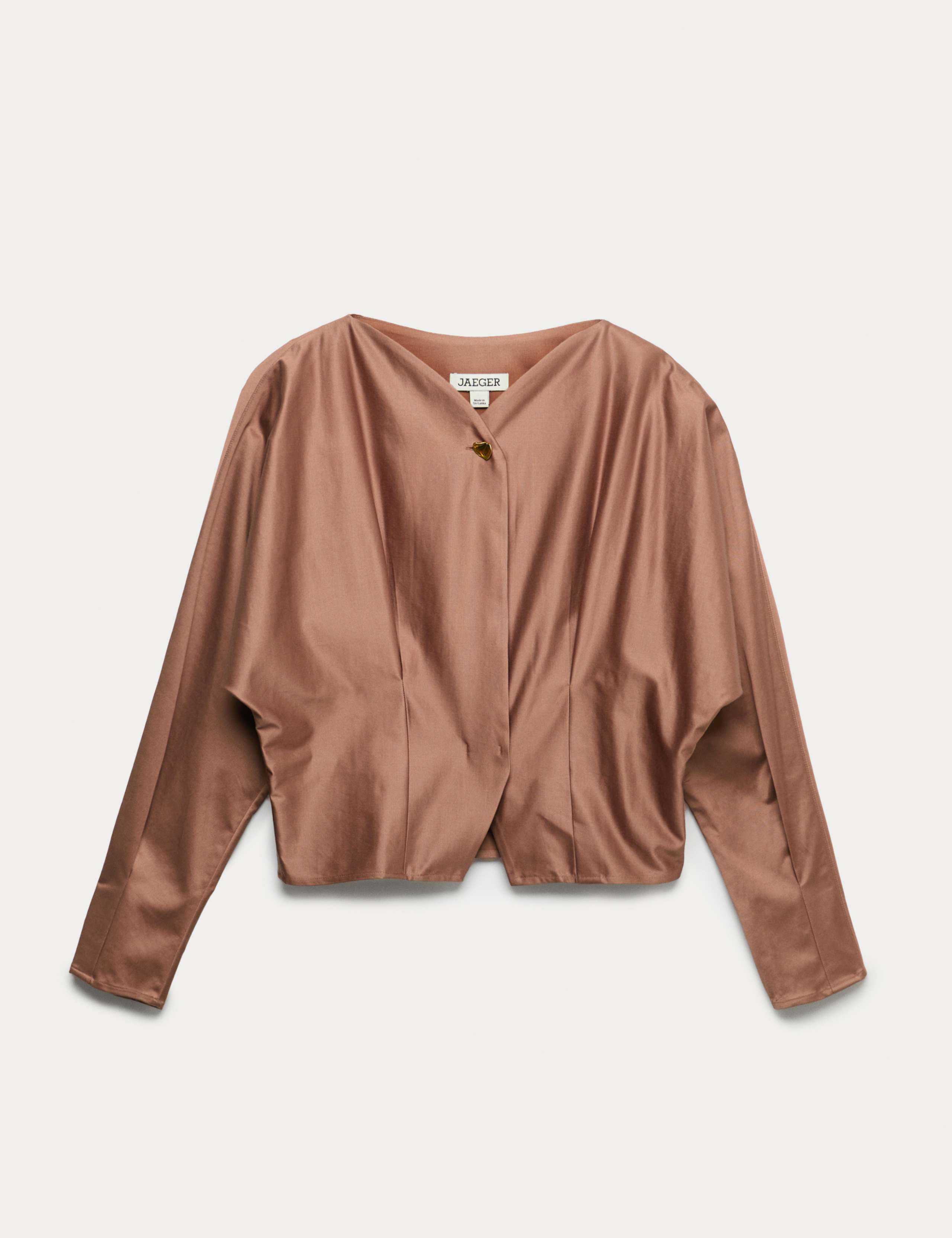 Cotton Rich Pleated Button Through V-Neck Top 2 of 7