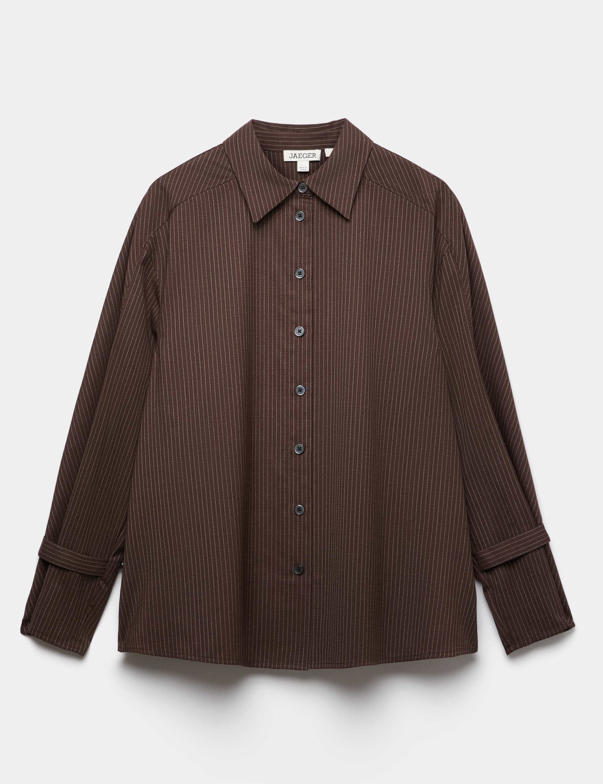 Wool Rich Pinstripe Collared Shirt 2 of 8