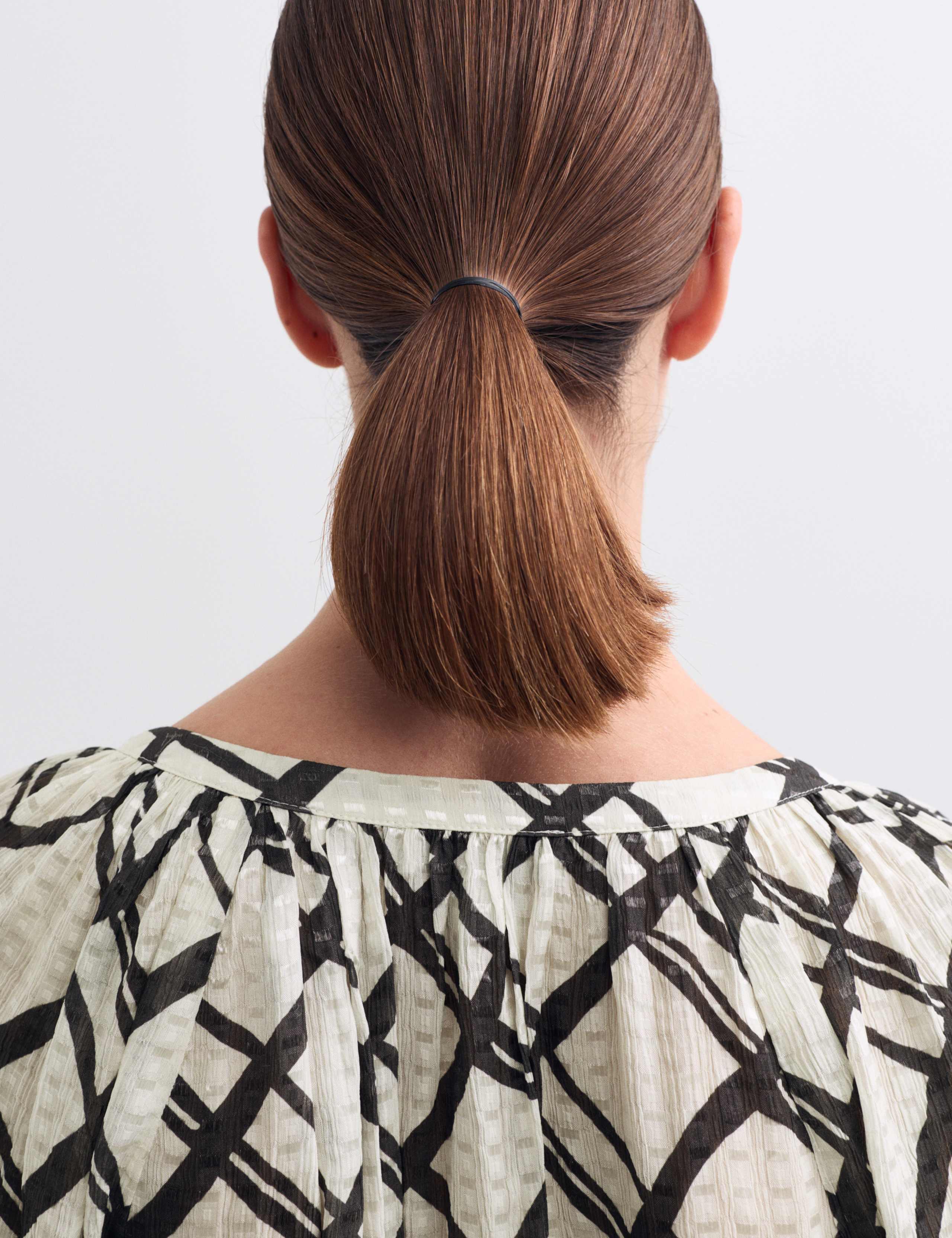 Checked Round Neck Blouse 3 of 6