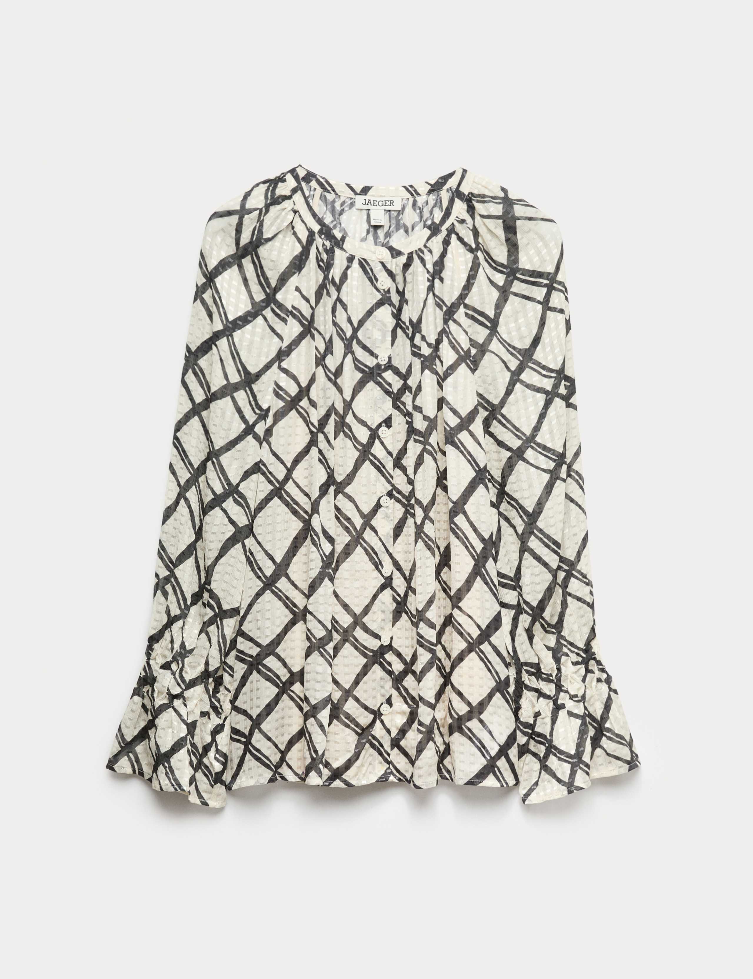 Checked Round Neck Blouse 2 of 6