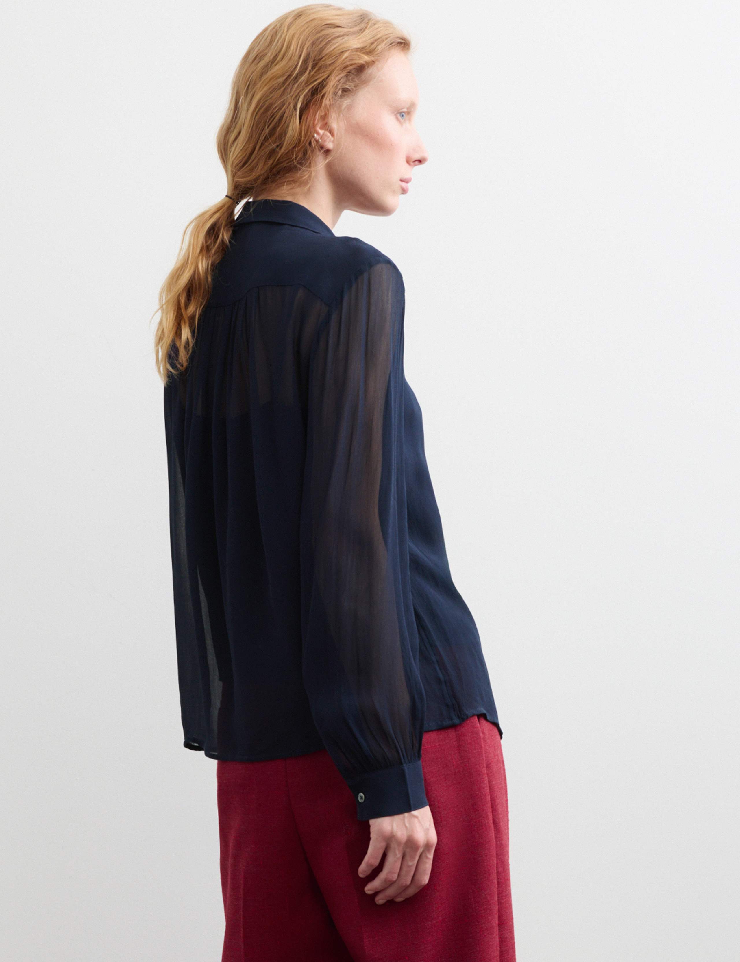 Sheer Collared Frill Detail Blouse 6 of 6