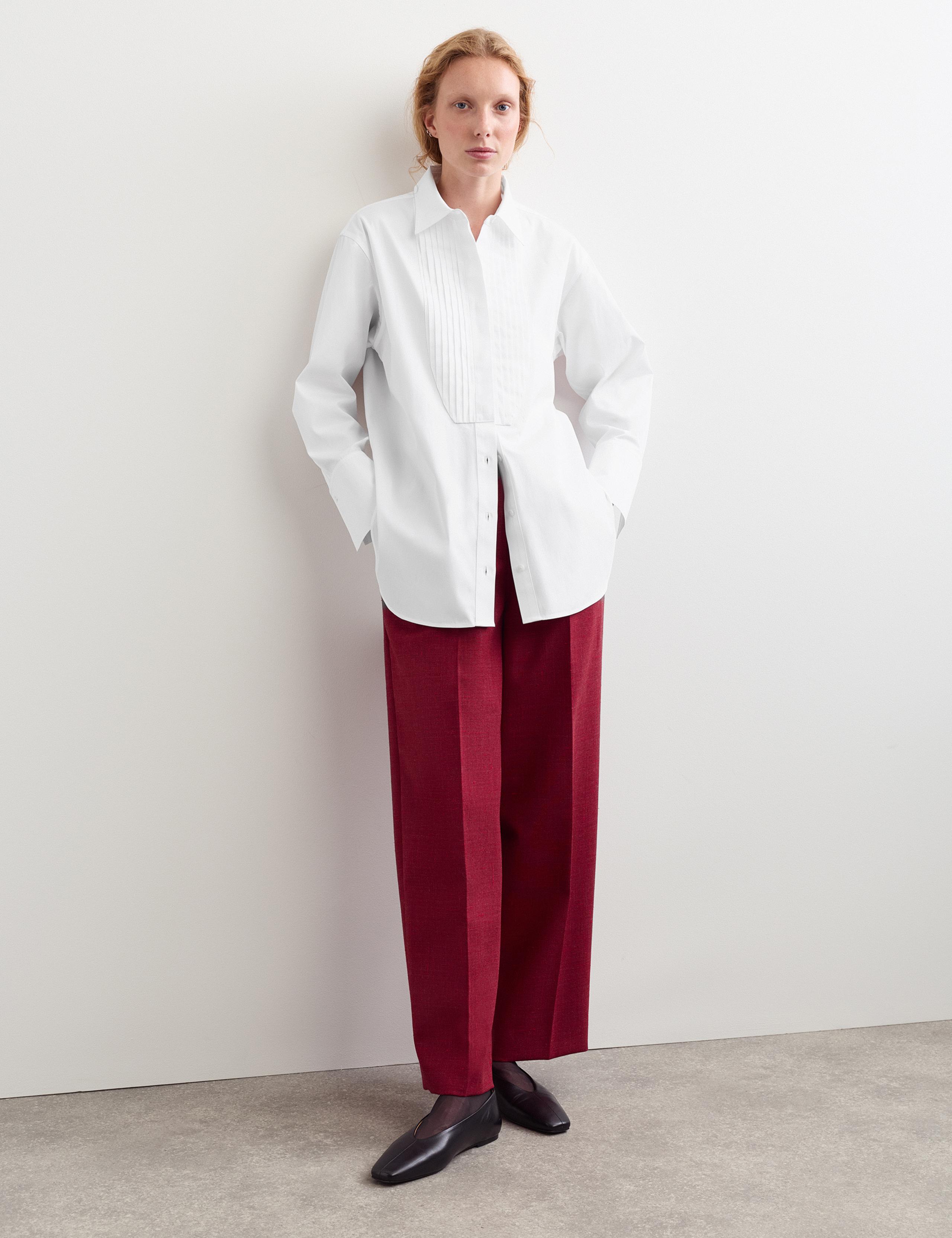Pure Cotton Collared Bib Detail Shirt 5 of 7