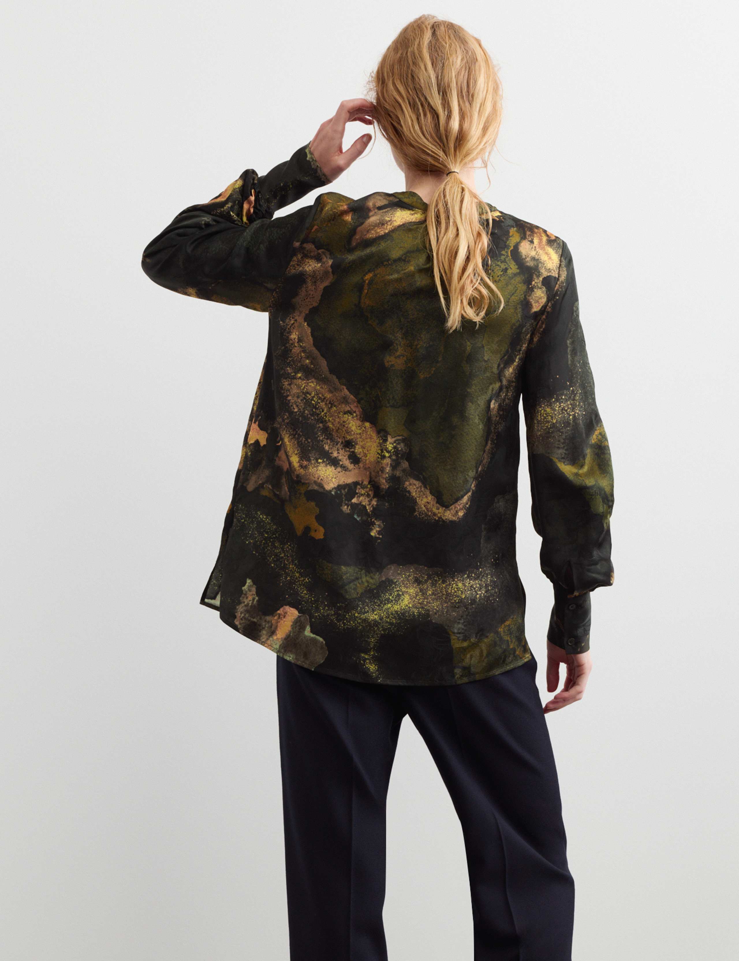 Printed Jacquard Collarless Top 6 of 6