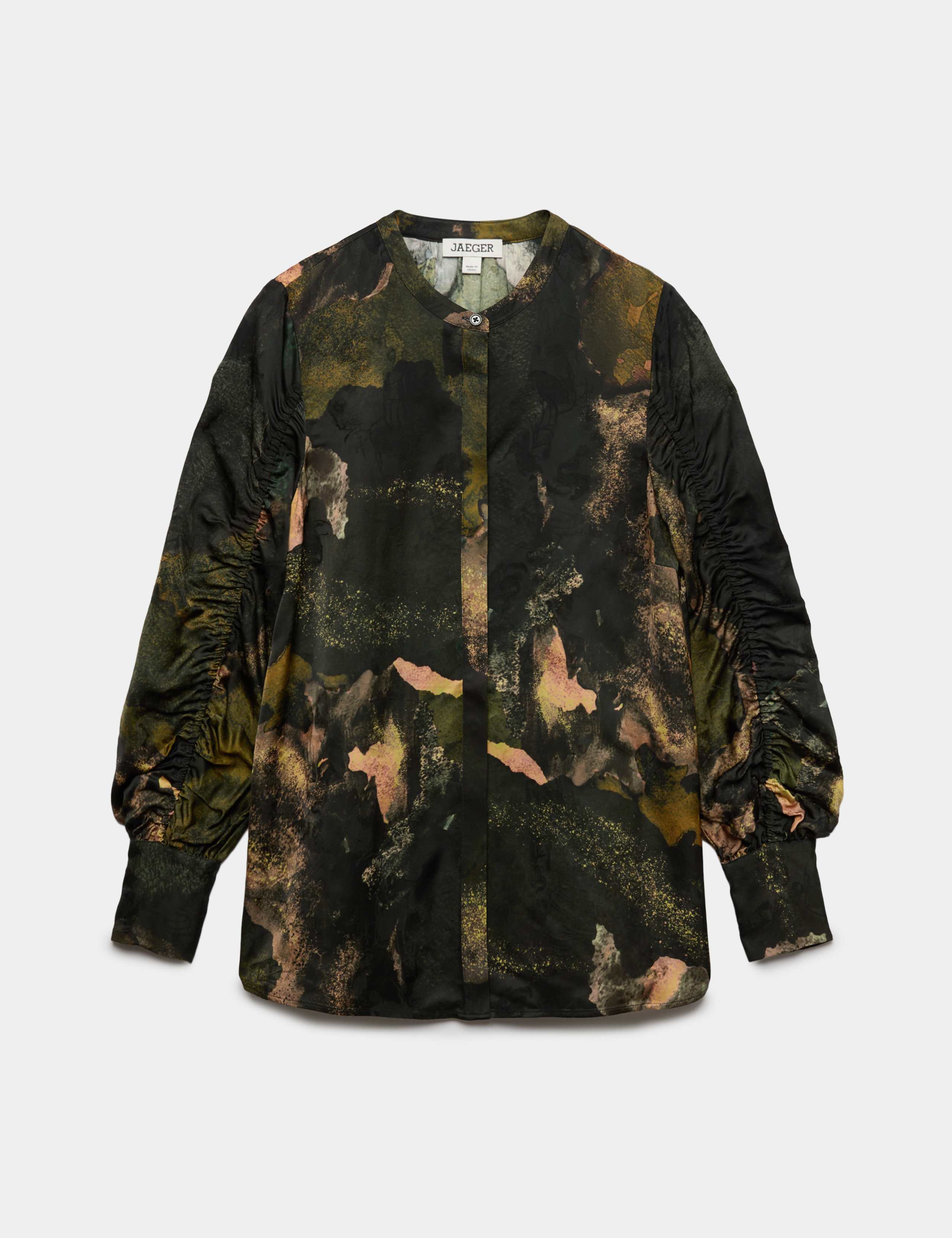 Printed Jacquard Collarless Top 2 of 6