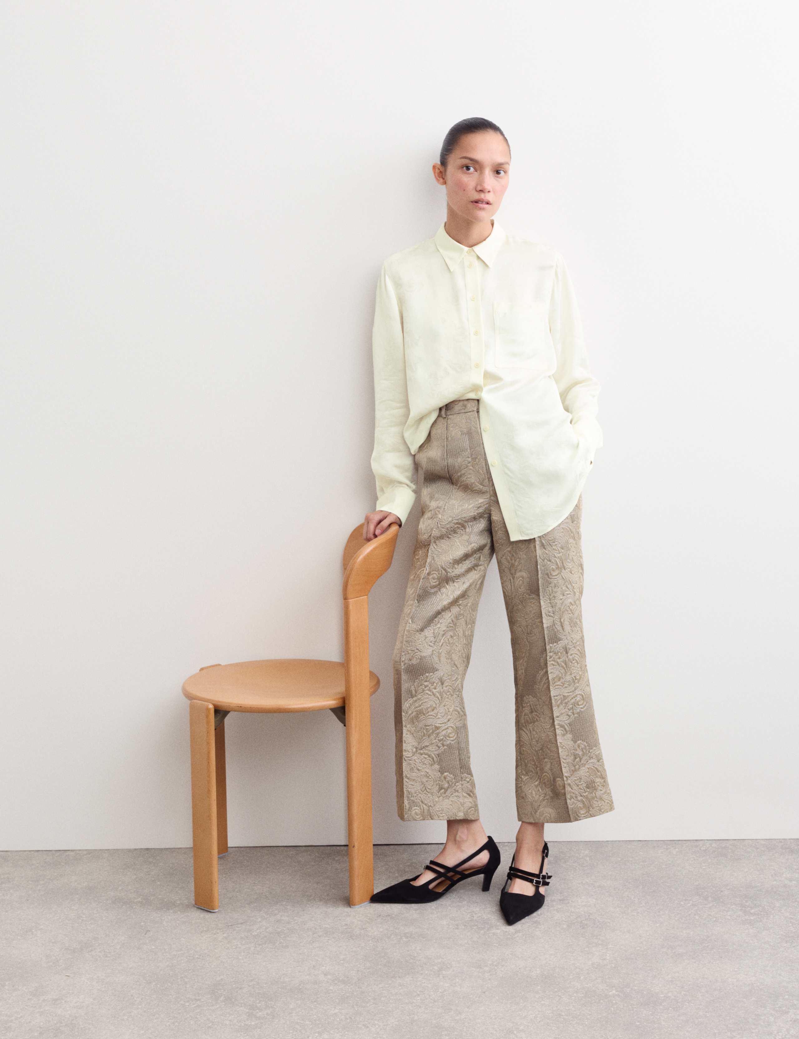 Jacquard Collared Relaxed Shirt 1 of 7