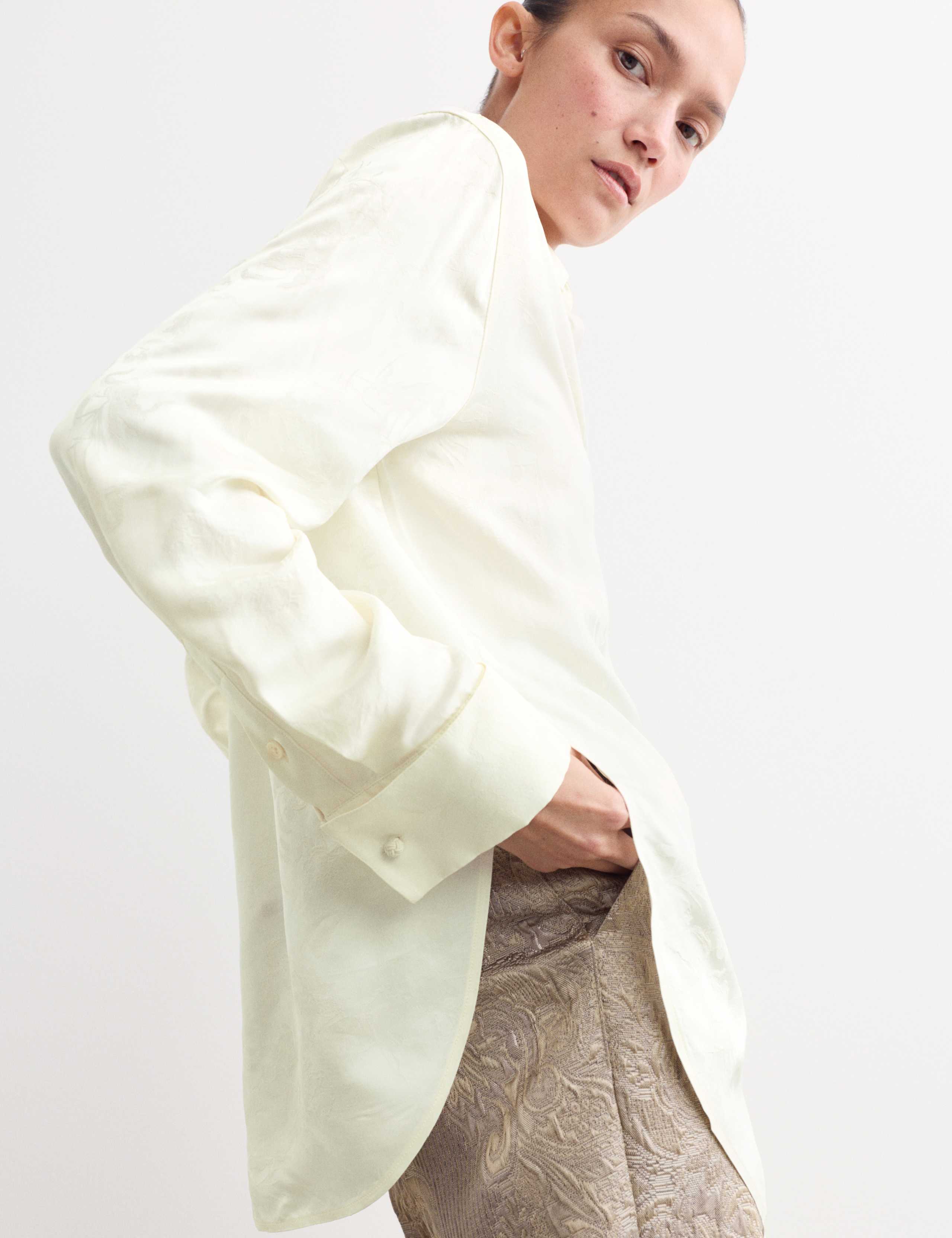 Jacquard Collared Relaxed Shirt 6 of 7