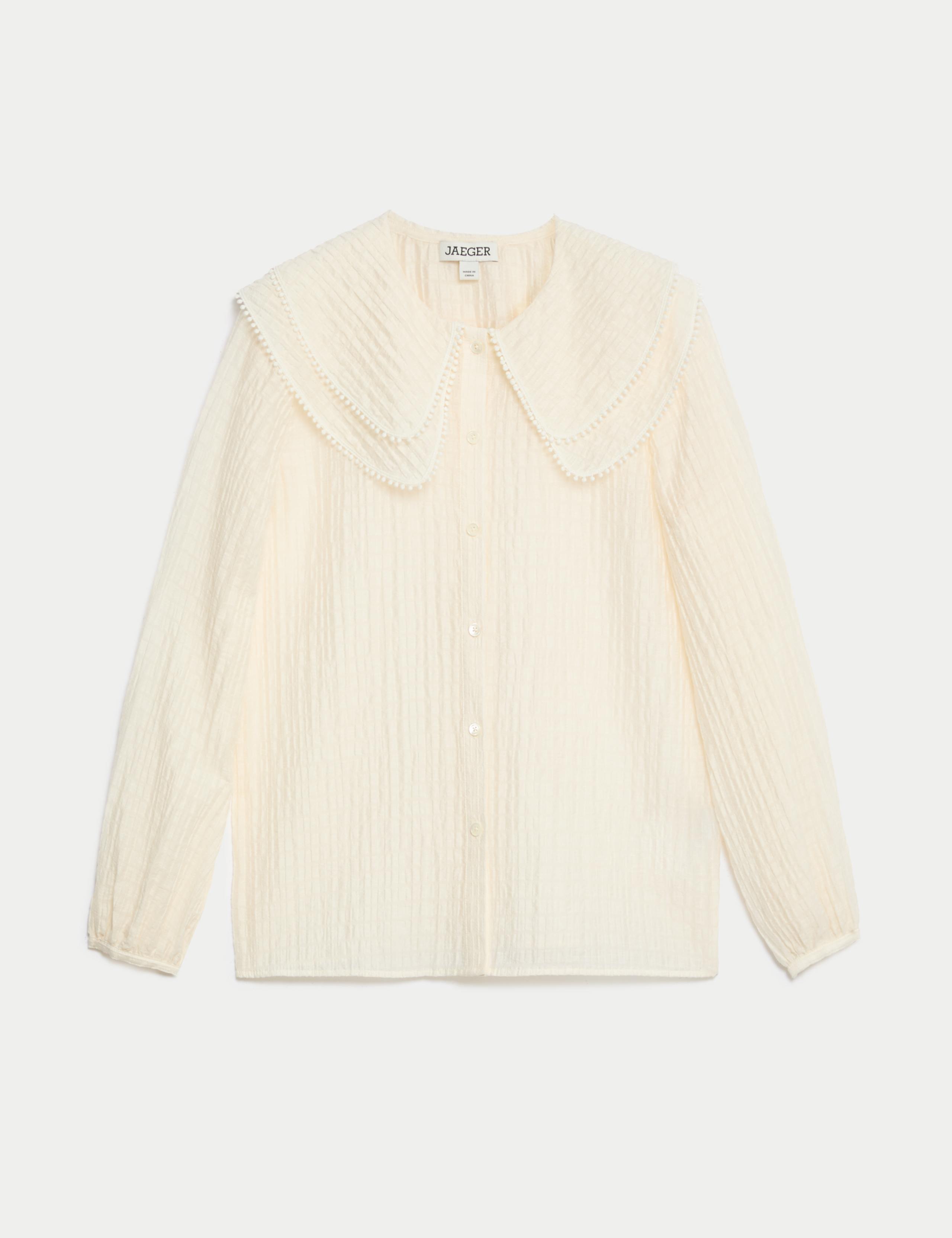 Lyocell Rich Collared Lace Detail Blouse 2 of 7