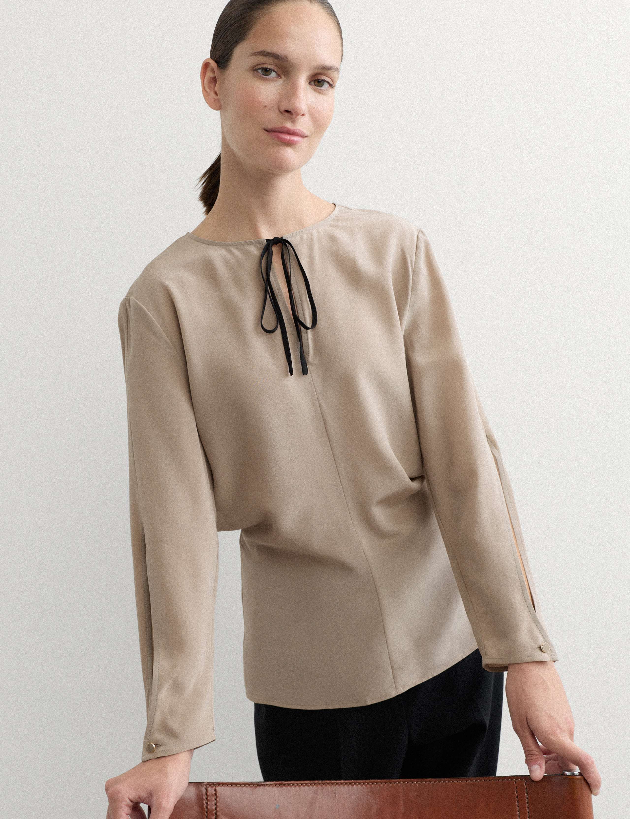 Pure Silk Waisted Top 1 of 6