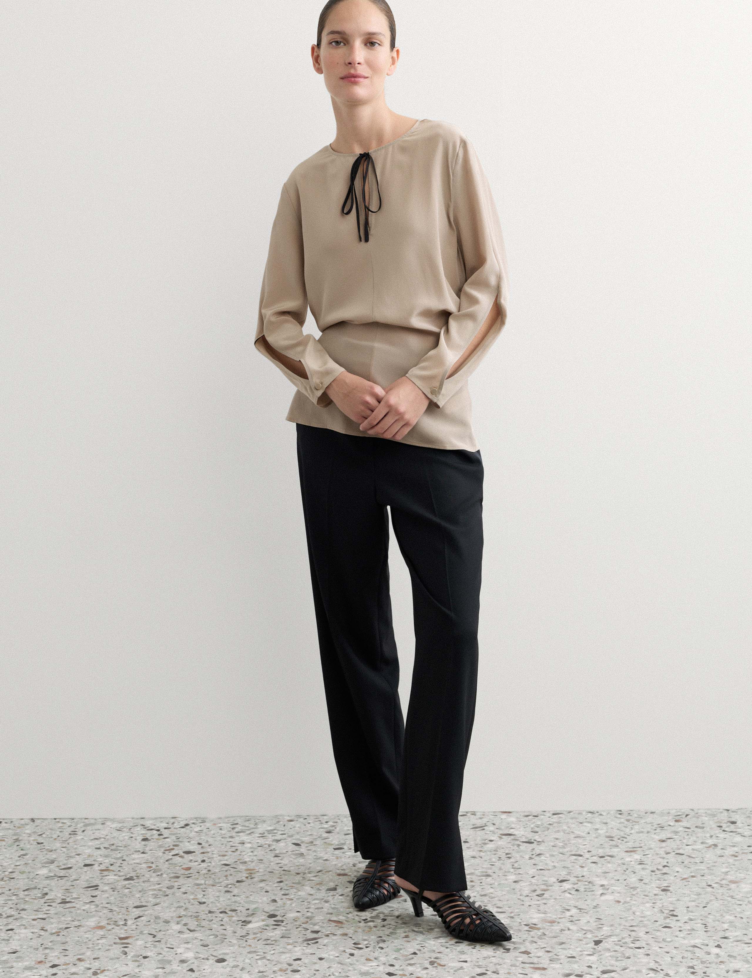 Pure Silk Waisted Top 4 of 6