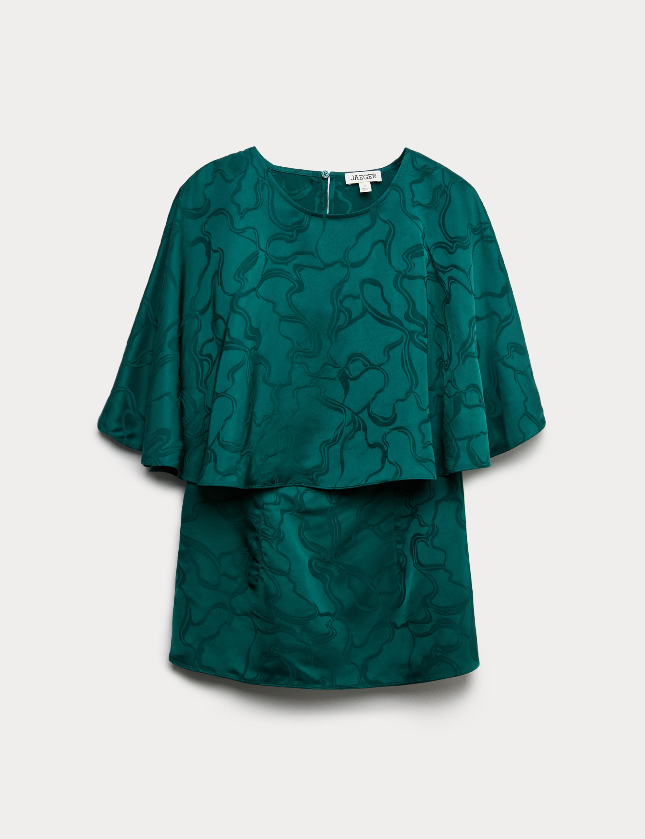 Jacquard Round Neck Cape Top 2 of 8