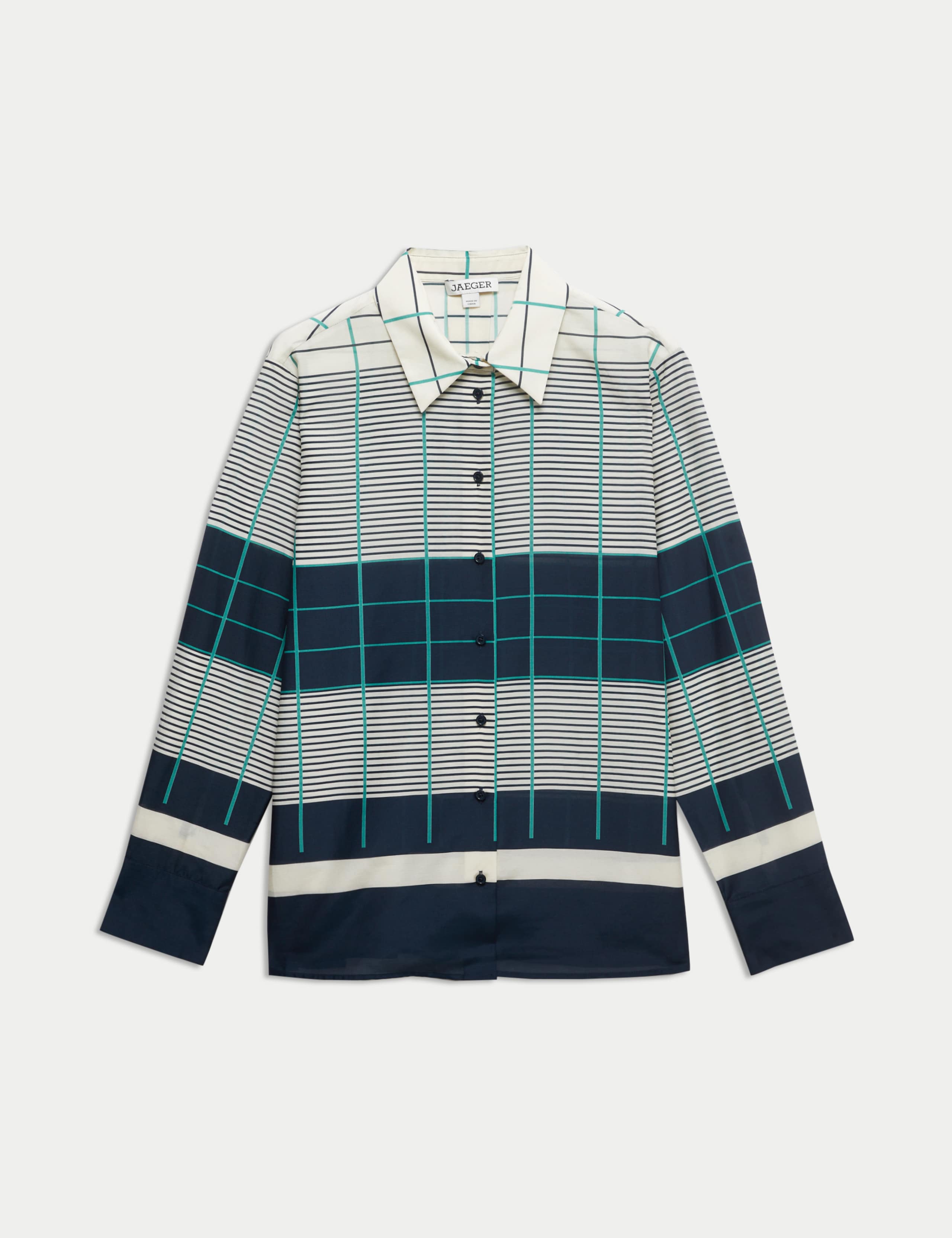 Silk Blend Checked Collared Shirt 2 of 8