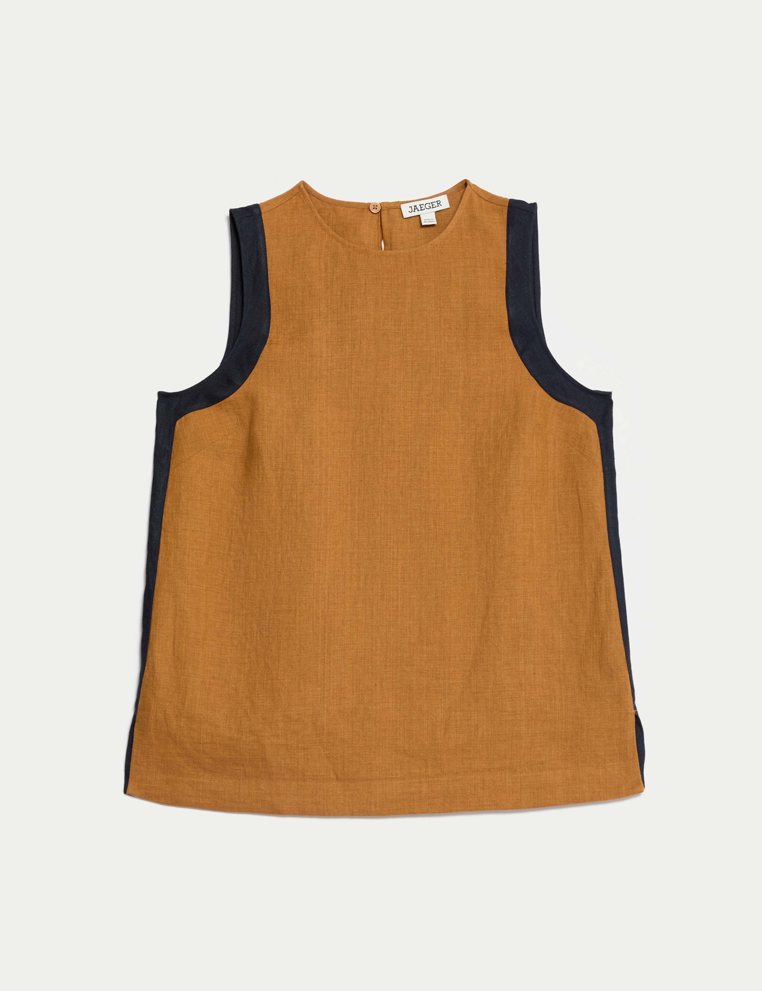Pure Linen Side Stripe Shell Top 2 of 6