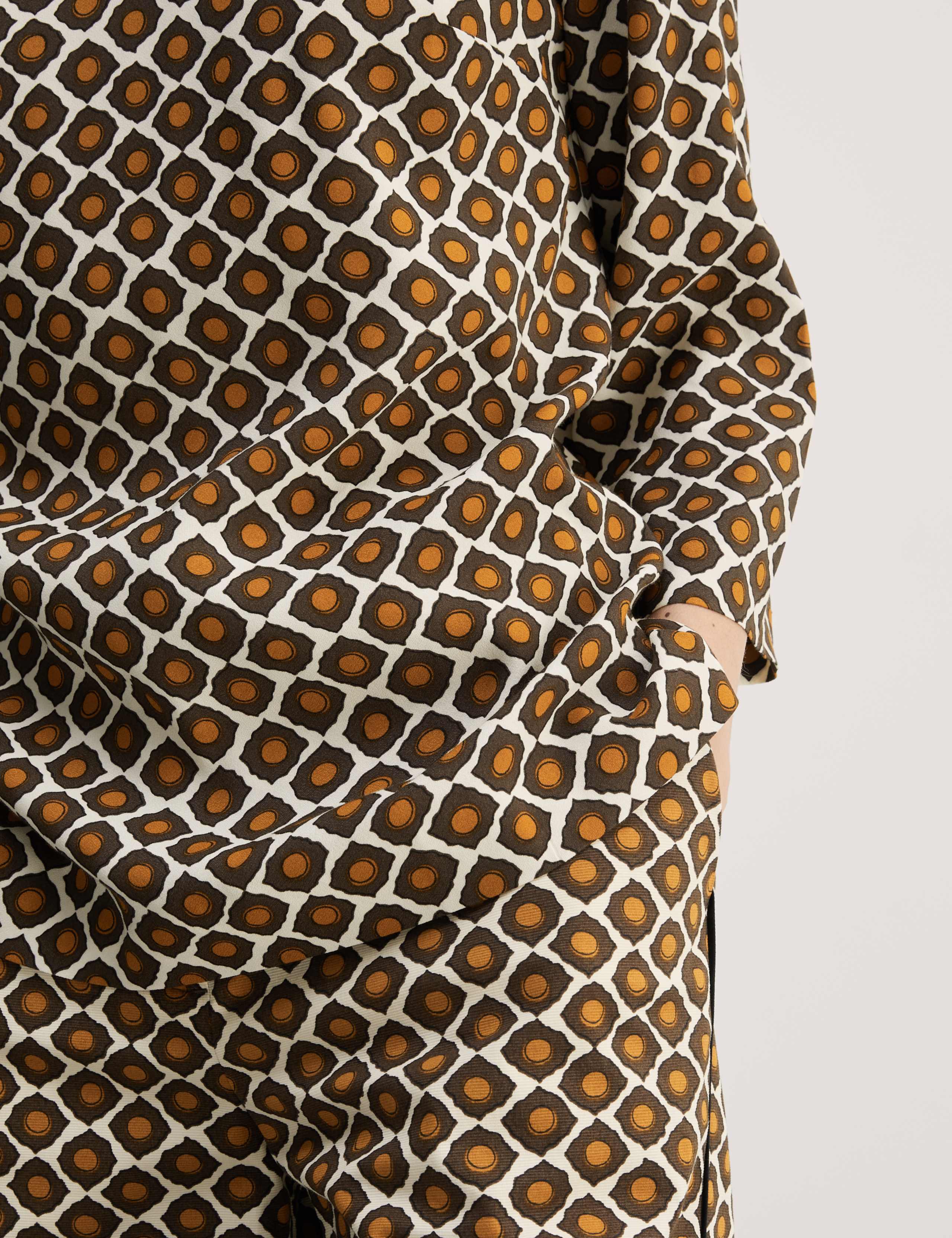 Geometric Crew Neck Button Detail Top 4 of 6