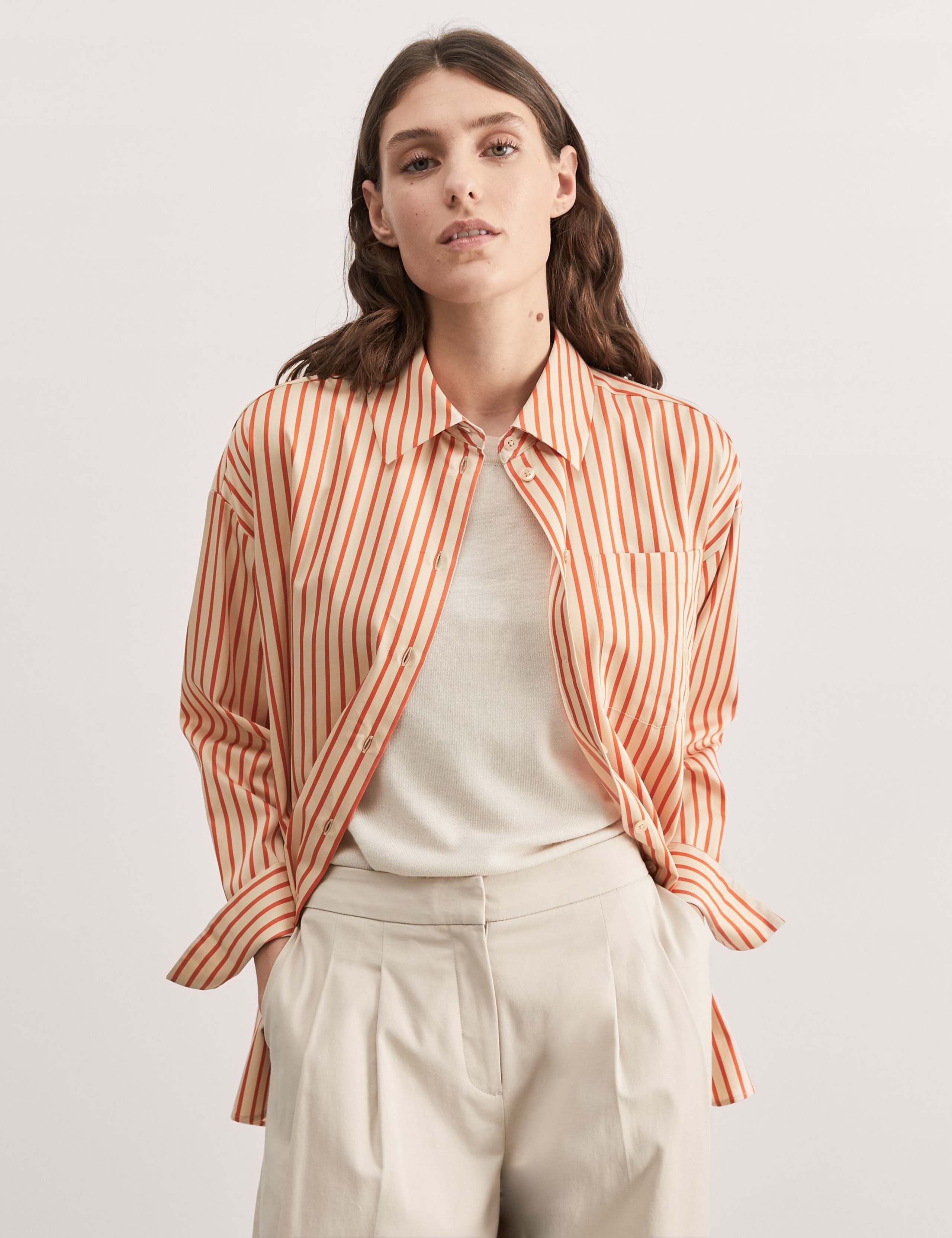 Pure Cotton Striped Oversized Shirt 1 of 7
