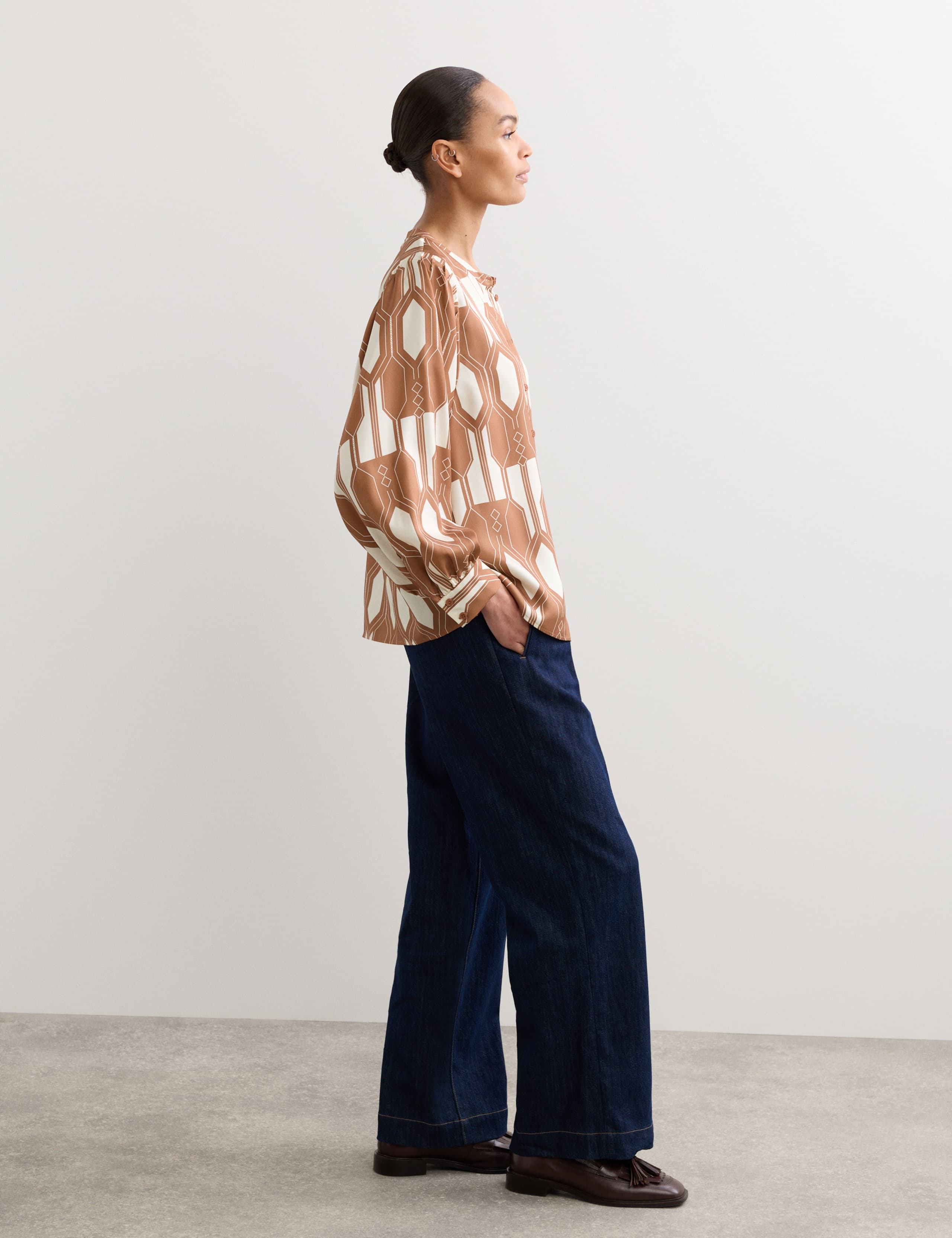 Pure Silk Geometric Relaxed Fit Top 6 of 7