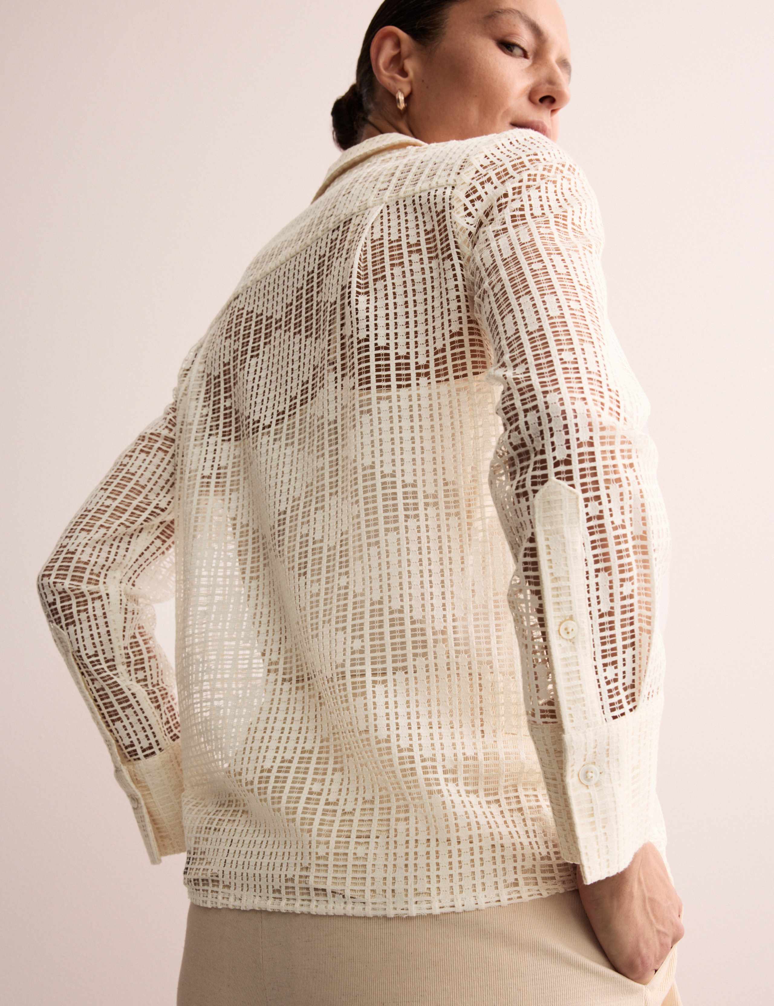 Cotton Rich Lace Shirt 1 of 8