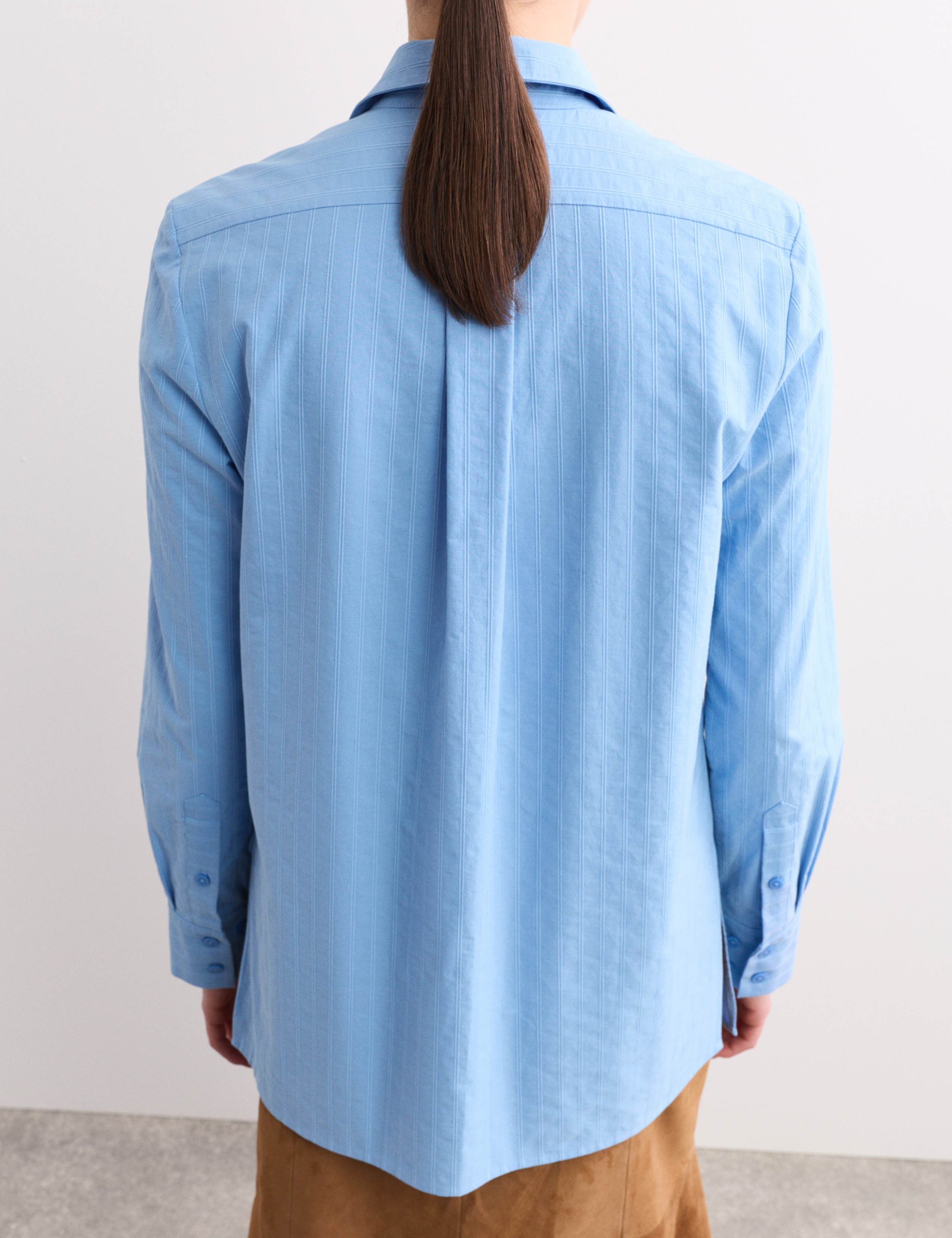 Pure Cotton Textured Striped Collared Shirt 7 of 7