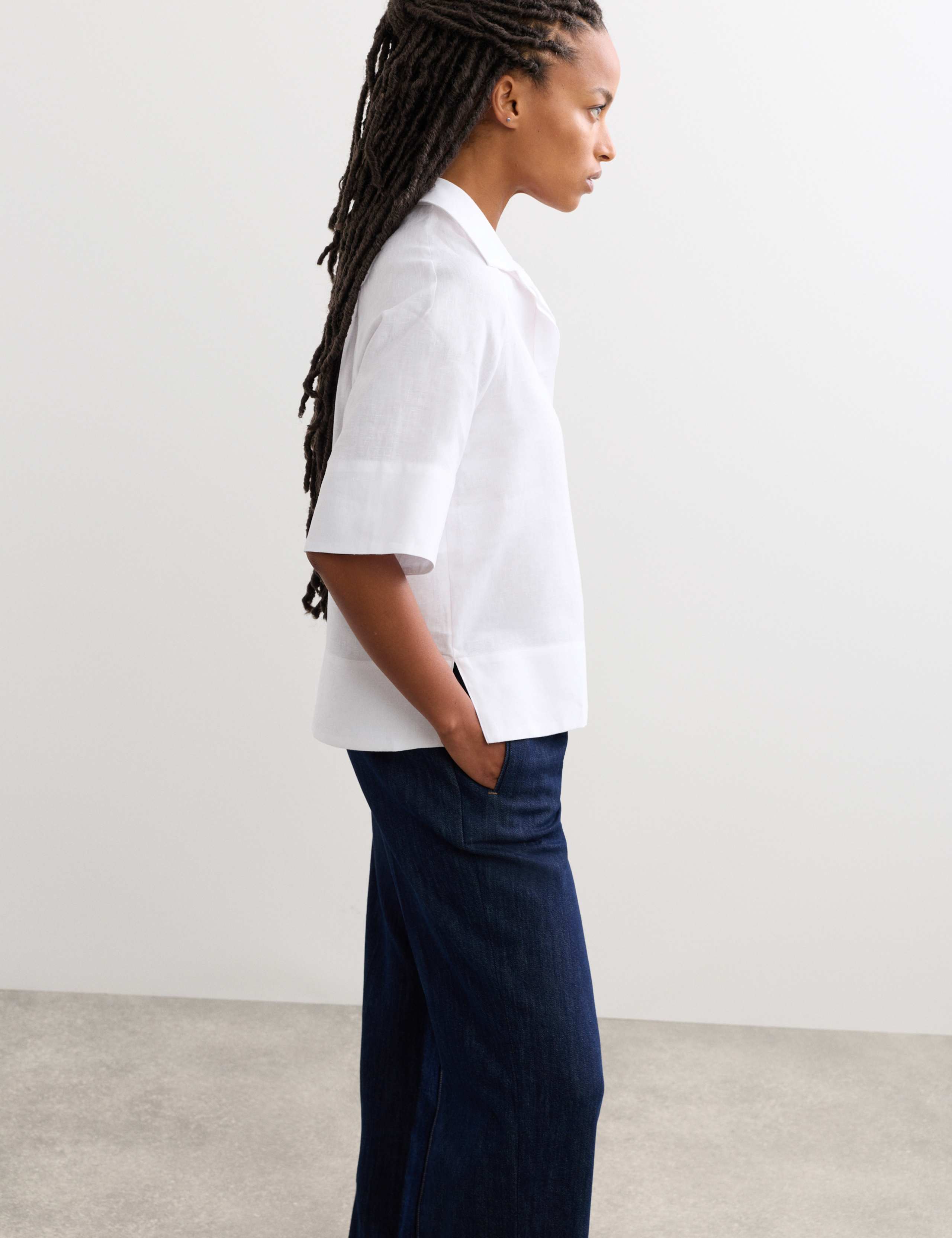 Pure Linen Popover Relaxed Blouse 5 of 6