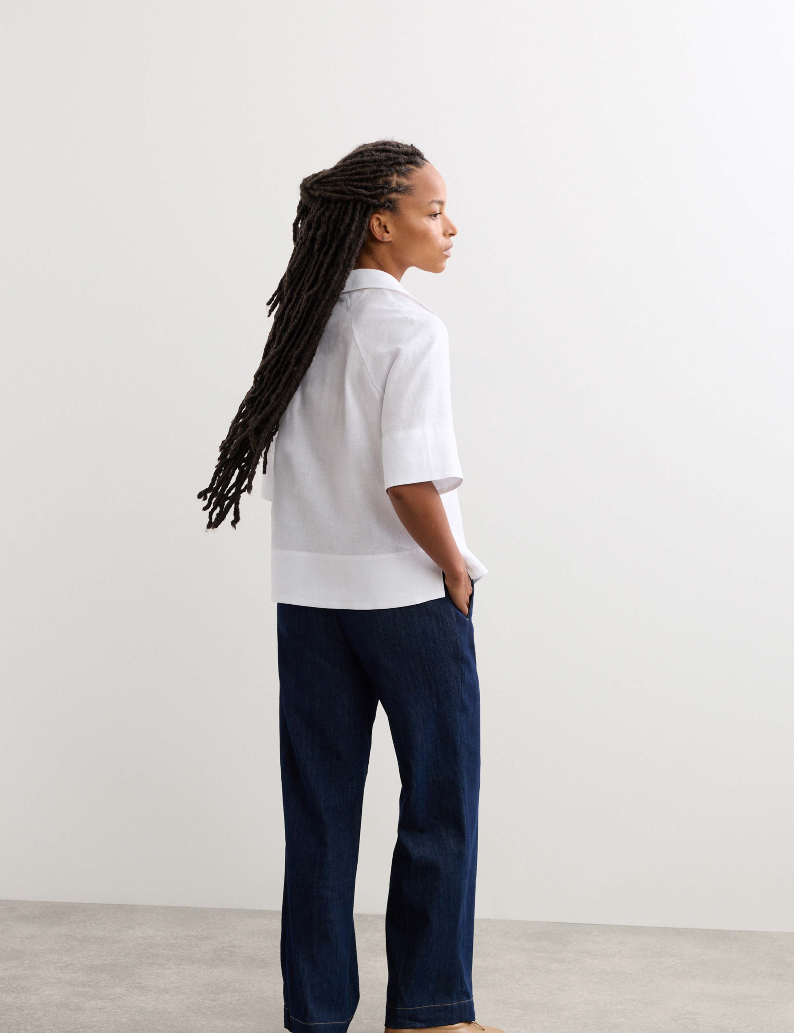 Pure Linen Popover Relaxed Blouse 6 of 6