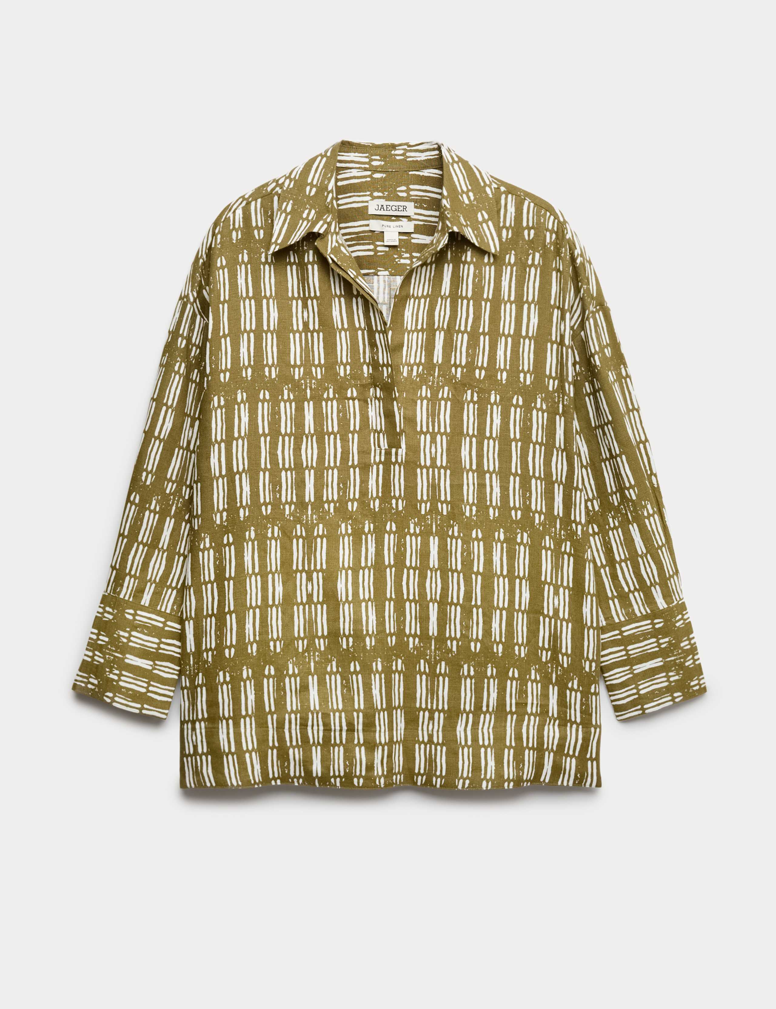 Pure Linen Dash Printed Popover Blouse 2 of 5