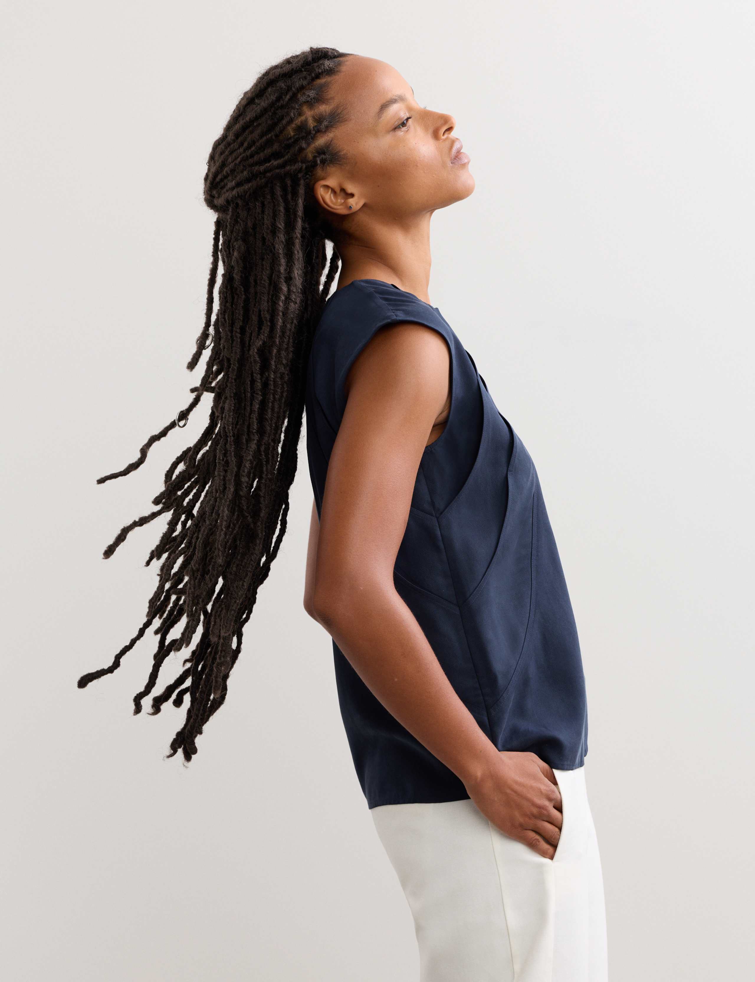 Pure Lyocell Pleat Detail Top 5 of 6