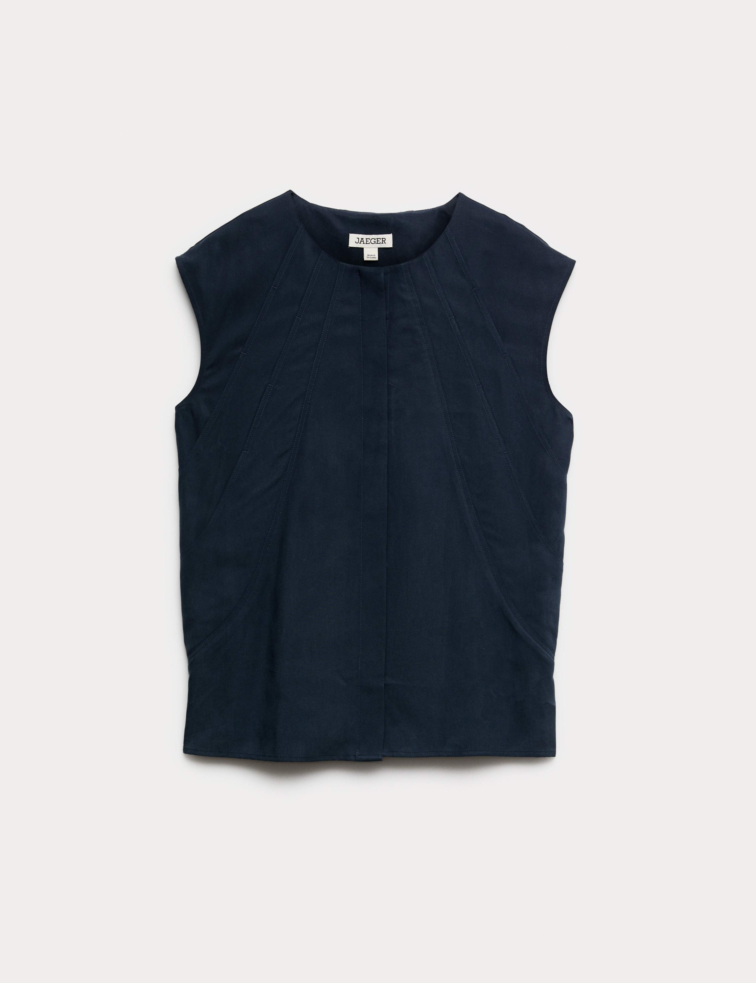 Pure Lyocell Pleat Detail Top 2 of 6