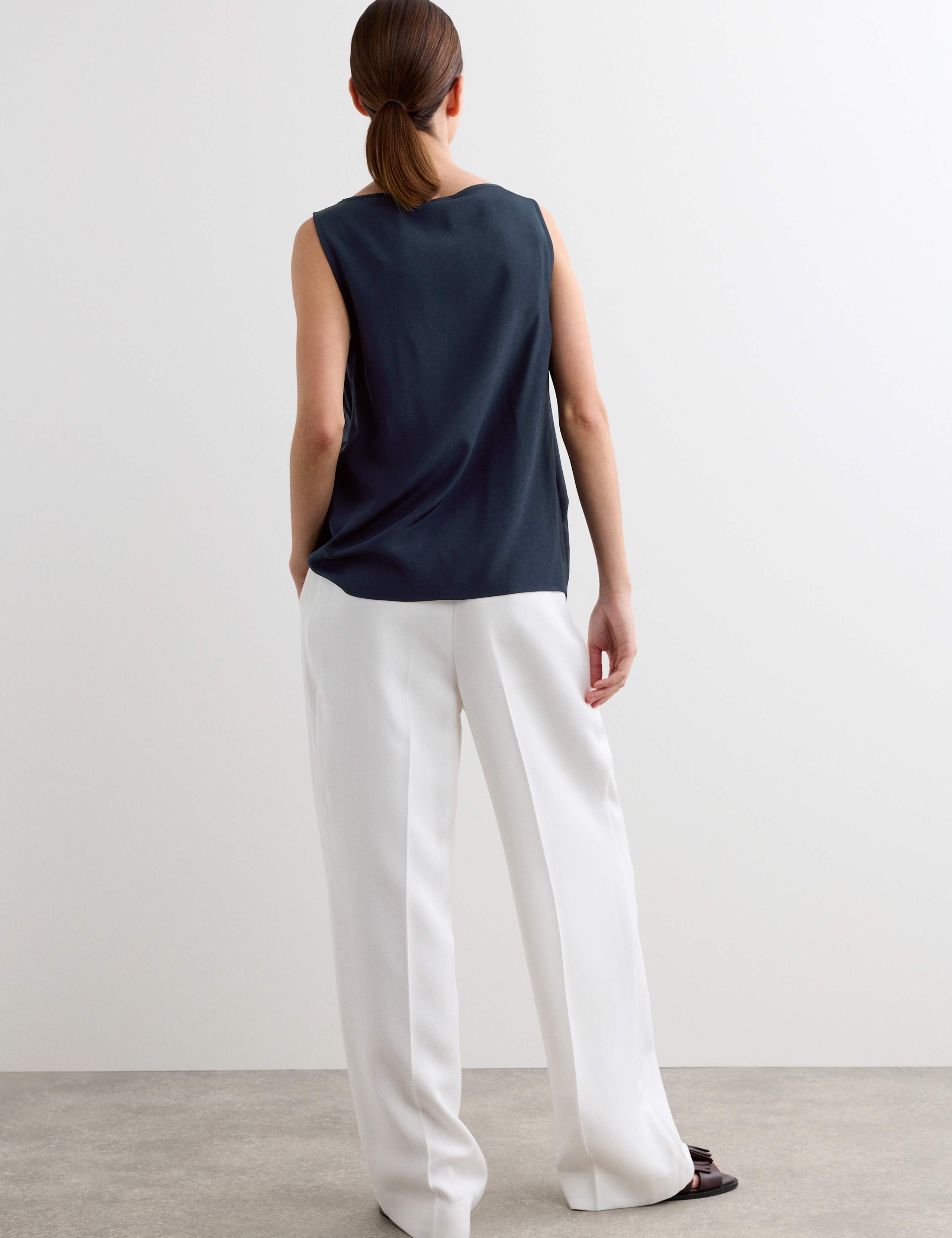 Pure Silk Sculpted Detail Shell Top 6 of 6