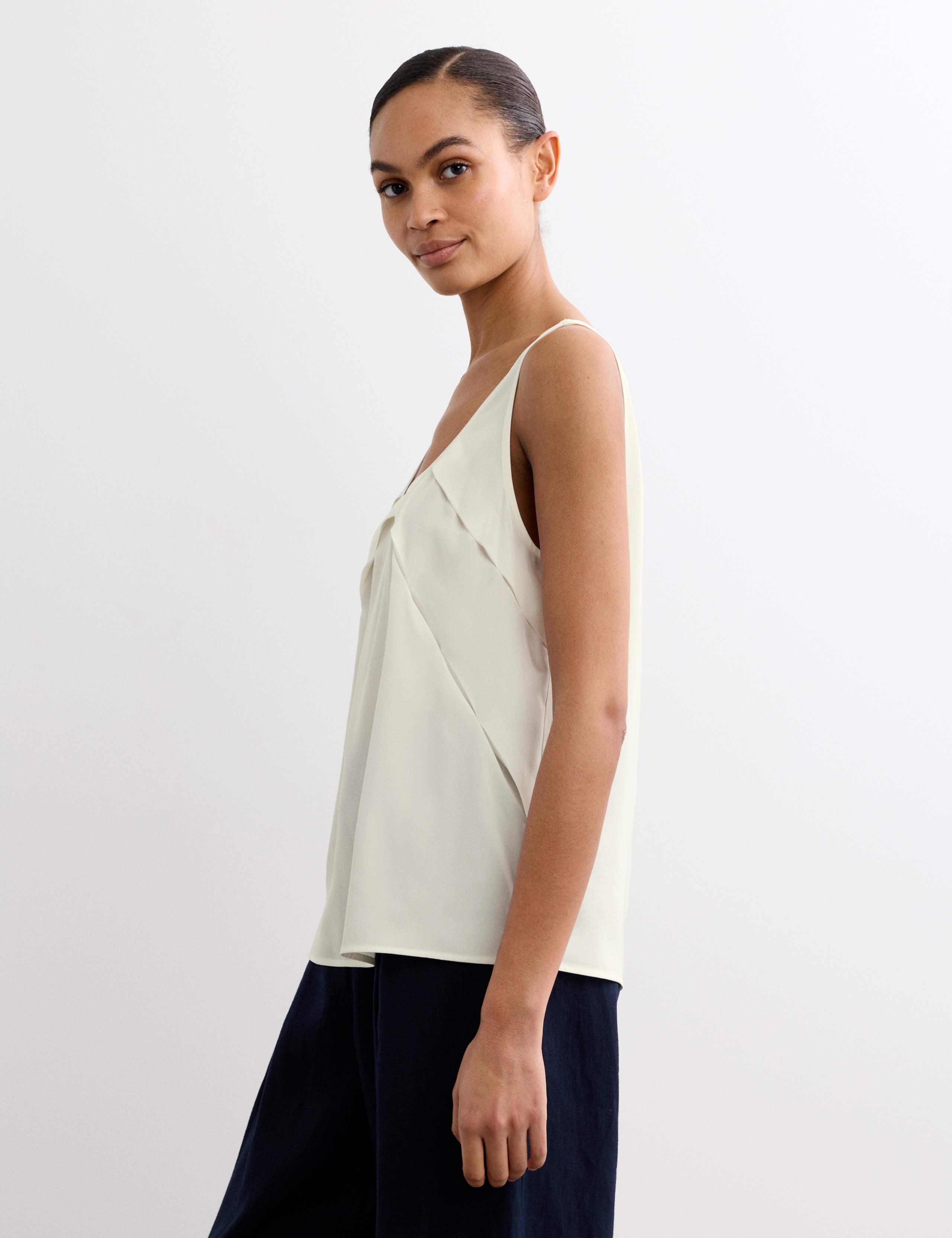 Pure Silk Sculpted Detail Shell Top 5 of 6