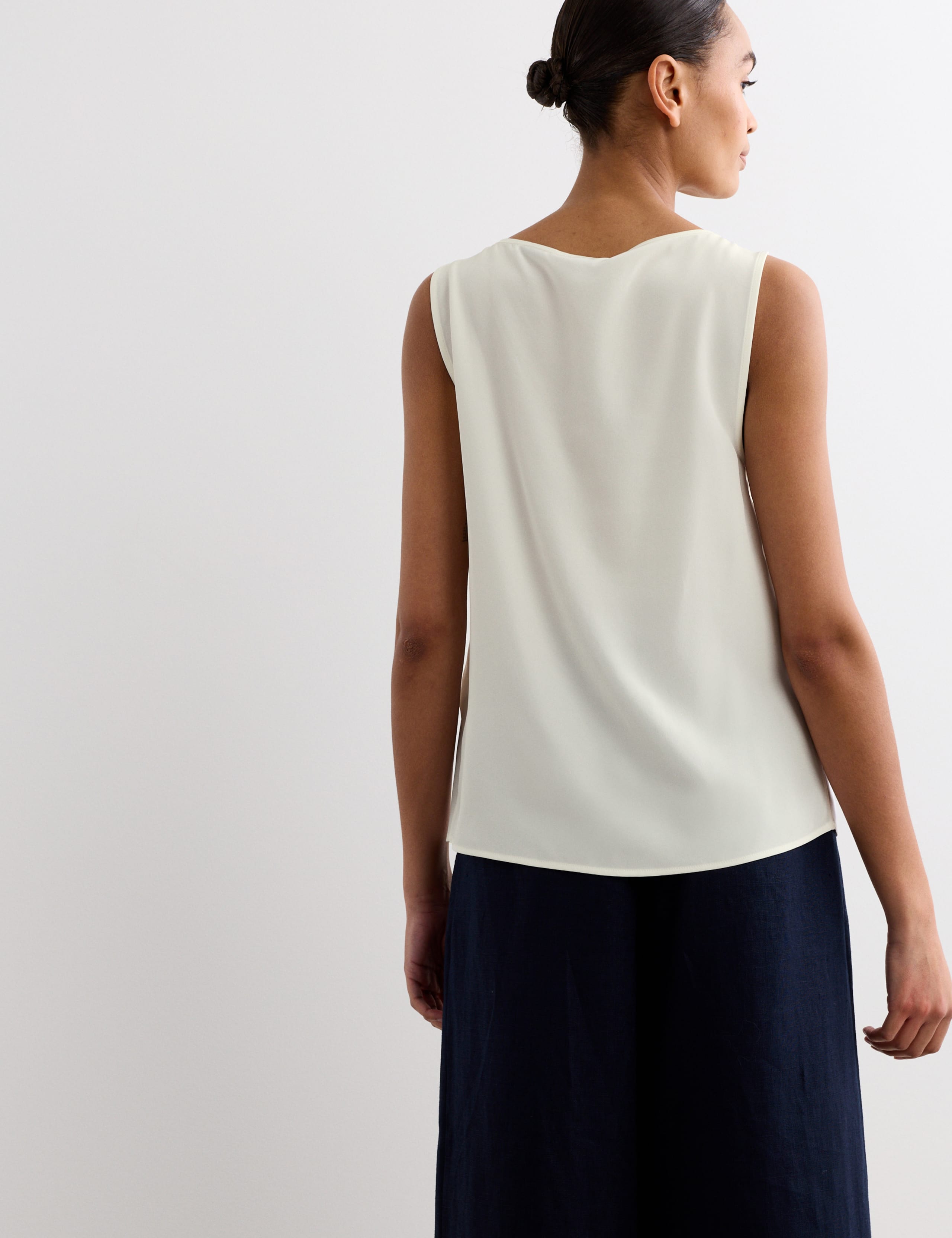 Pure Silk Sculpted Detail Shell Top 6 of 6