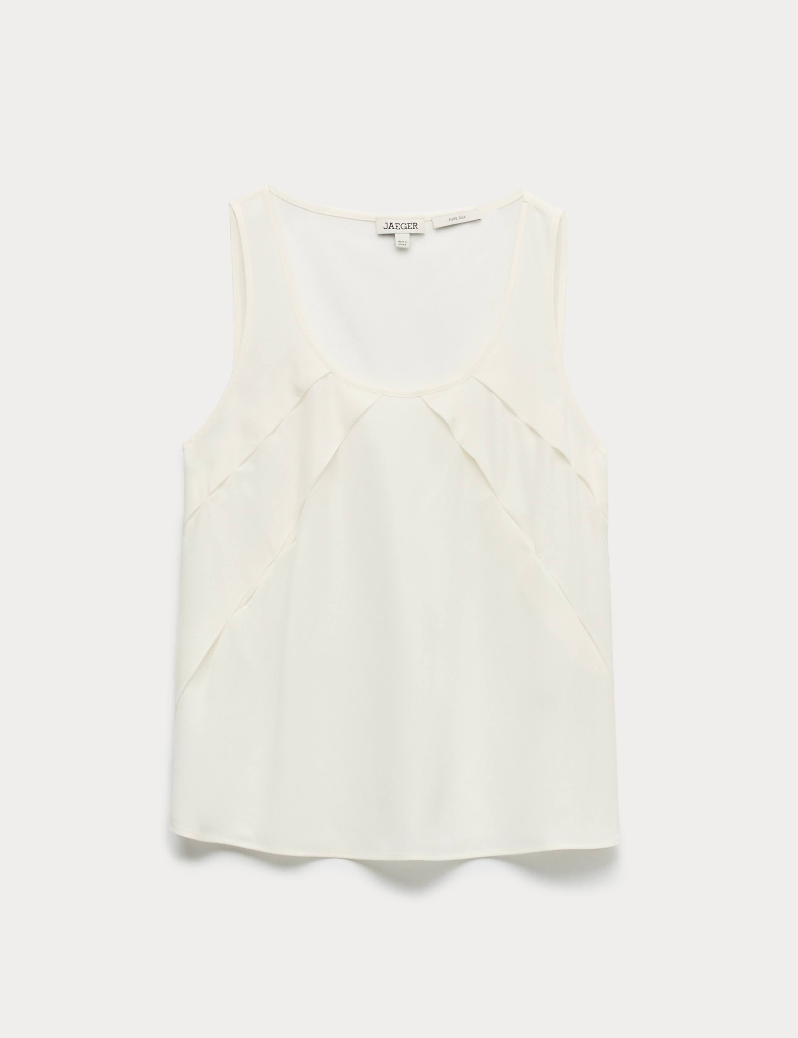 Pure Silk Sculpted Detail Shell Top 2 of 6