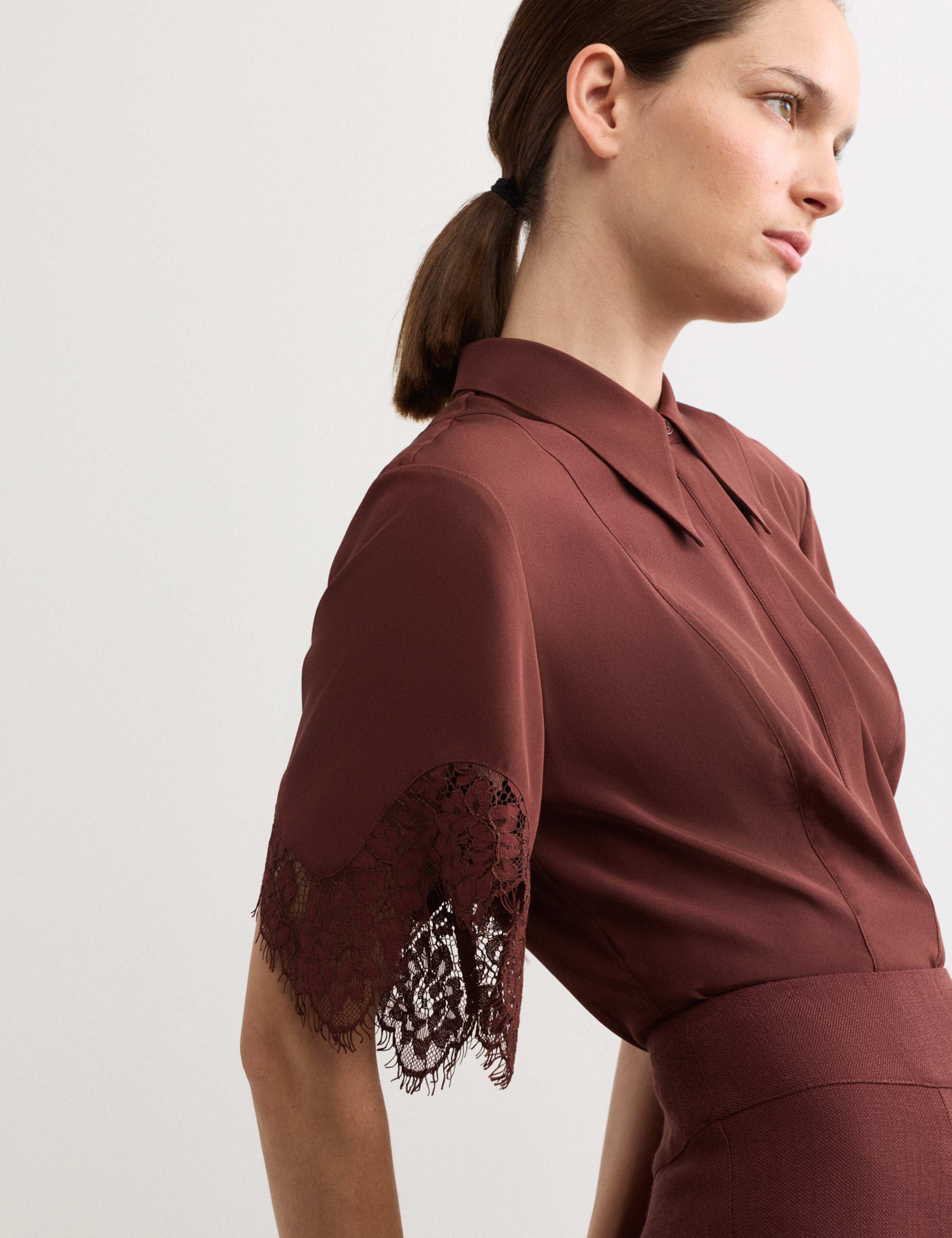 Pure Silk Lace Insert Shirt 4 of 7