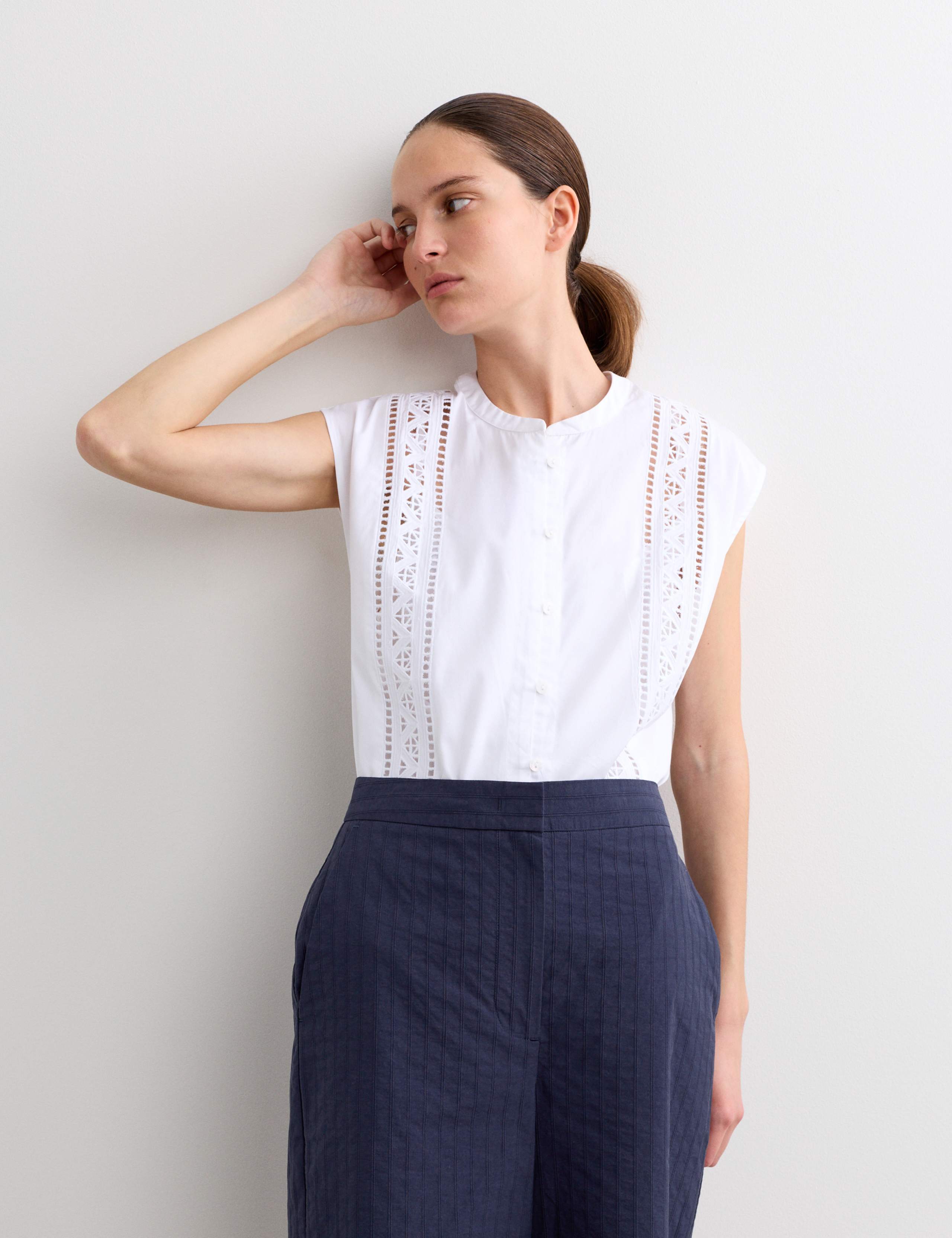 Pure Cotton Broderie Detail Top 1 of 8