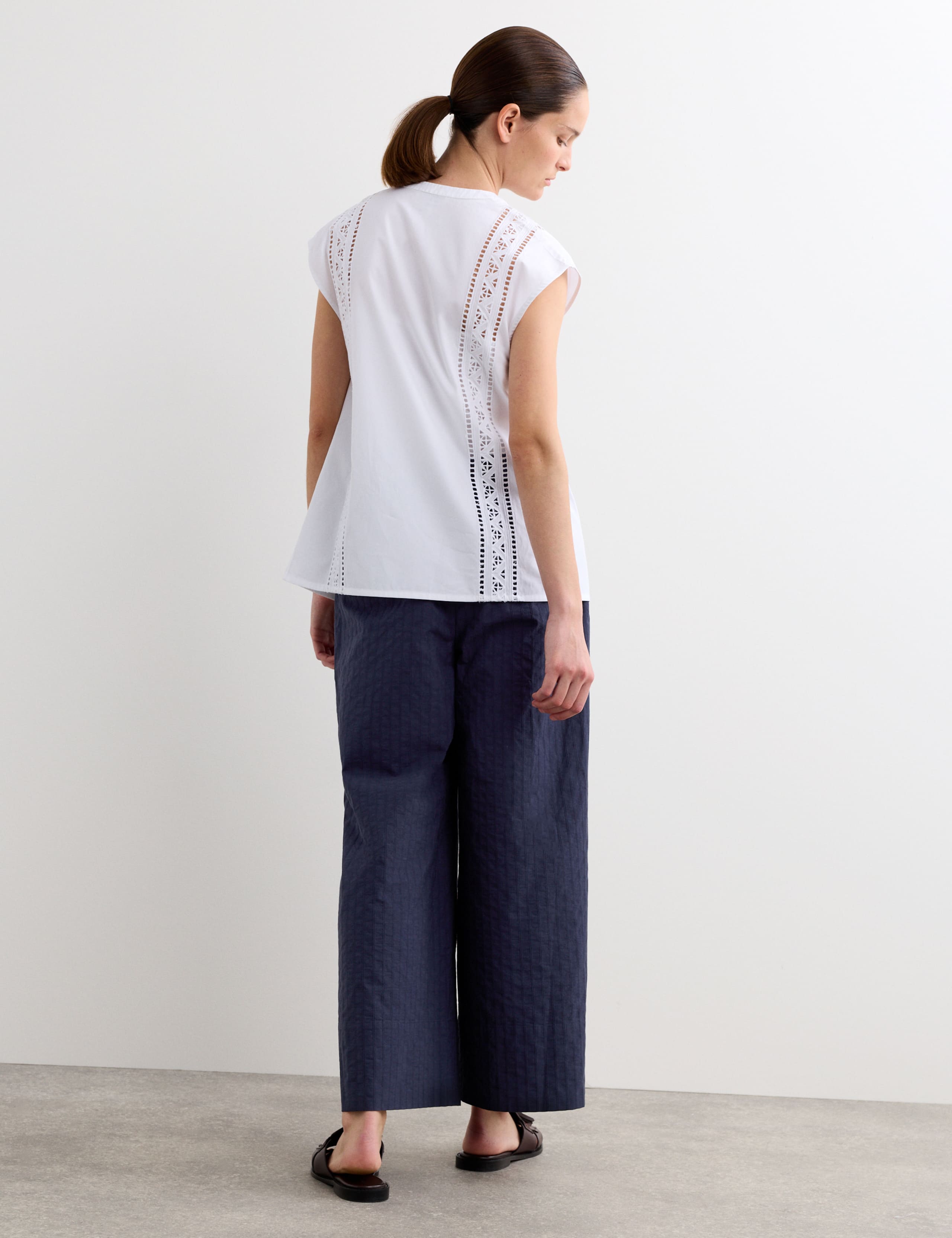 Pure Cotton Broderie Detail Top 8 of 8