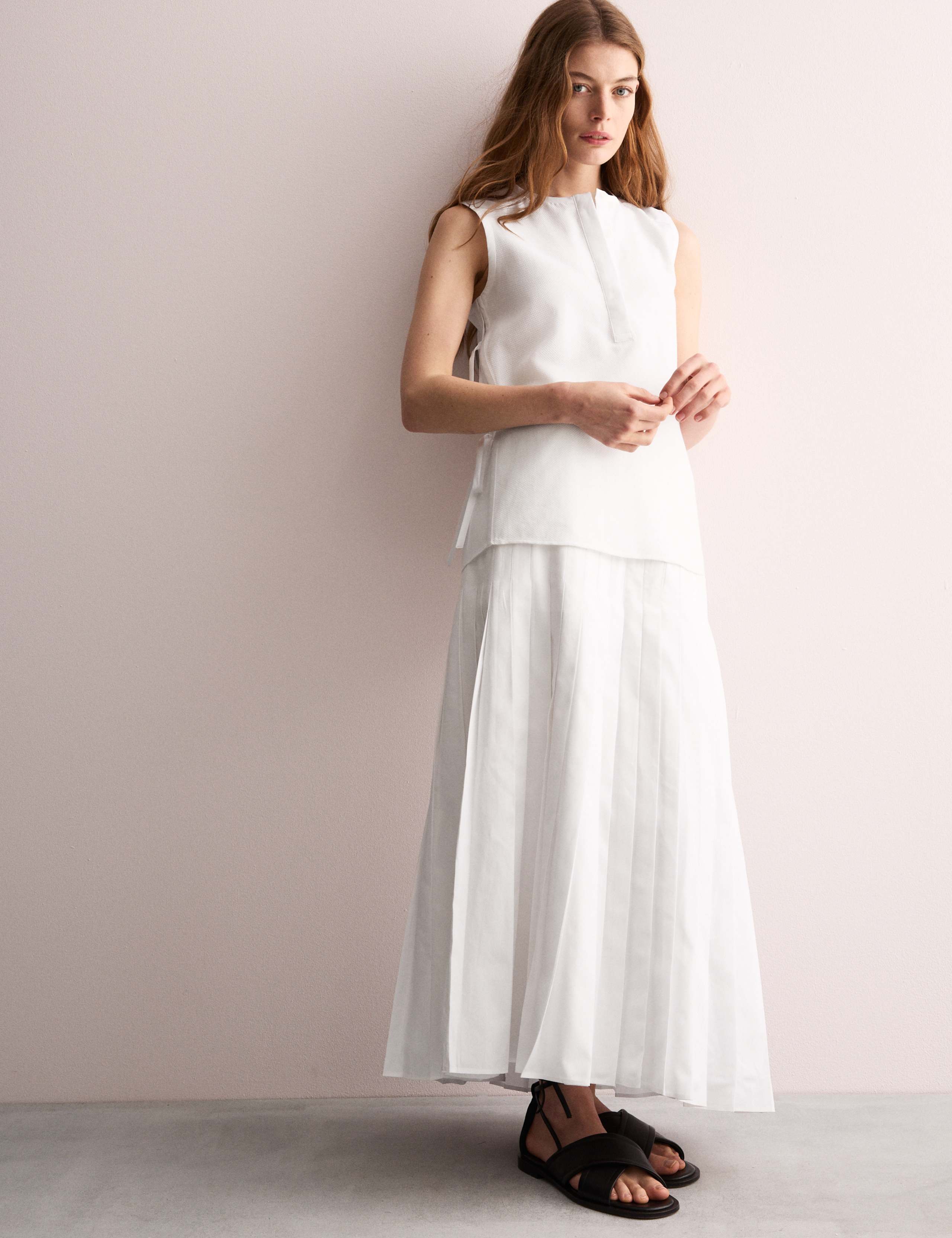 Pure Cotton Pique Tie Side Vest Top 3 of 7