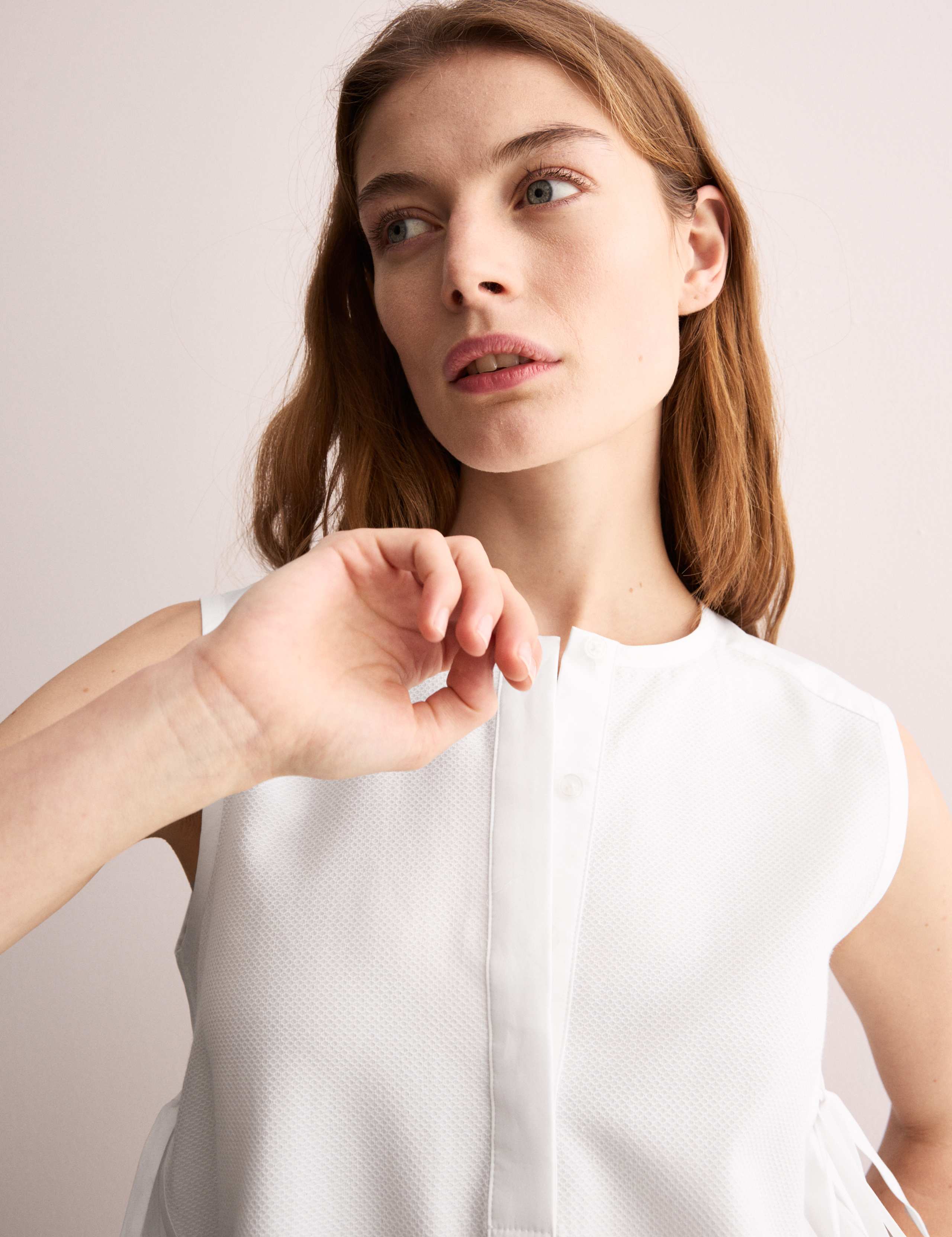 Pure Cotton Pique Tie Side Vest Top 4 of 7