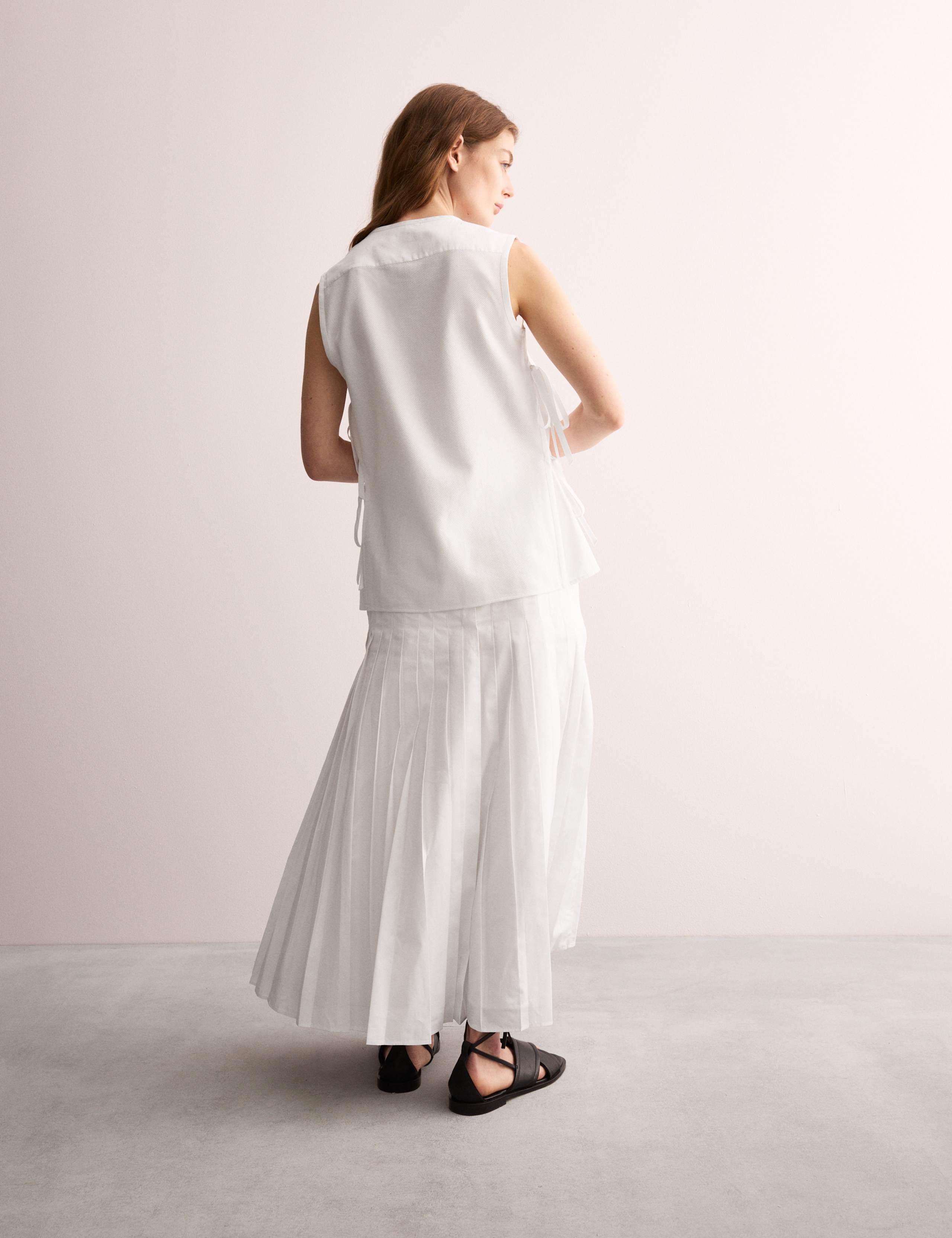 Pure Cotton Pique Tie Side Vest Top 5 of 7