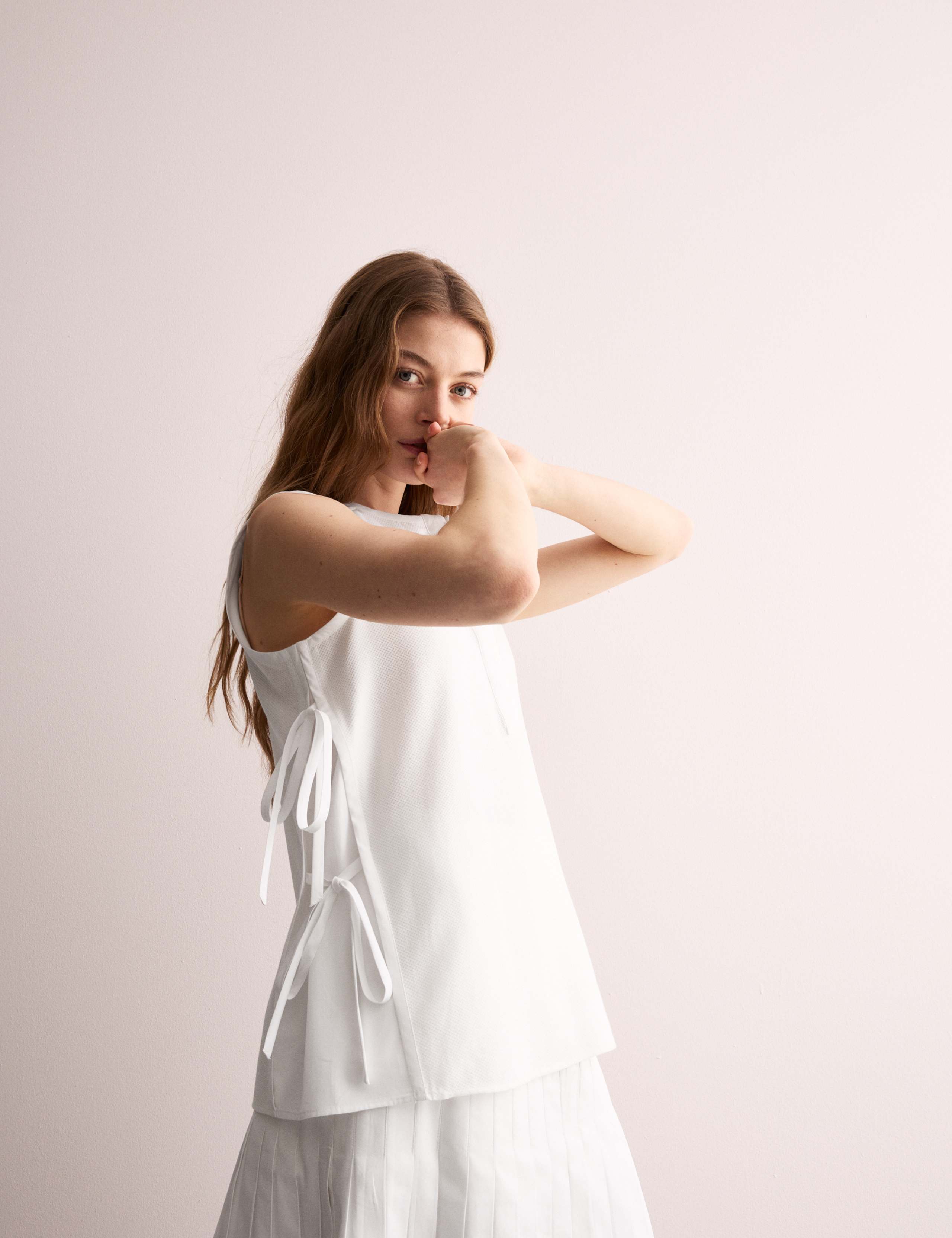 Pure Cotton Pique Tie Side Vest Top 6 of 7