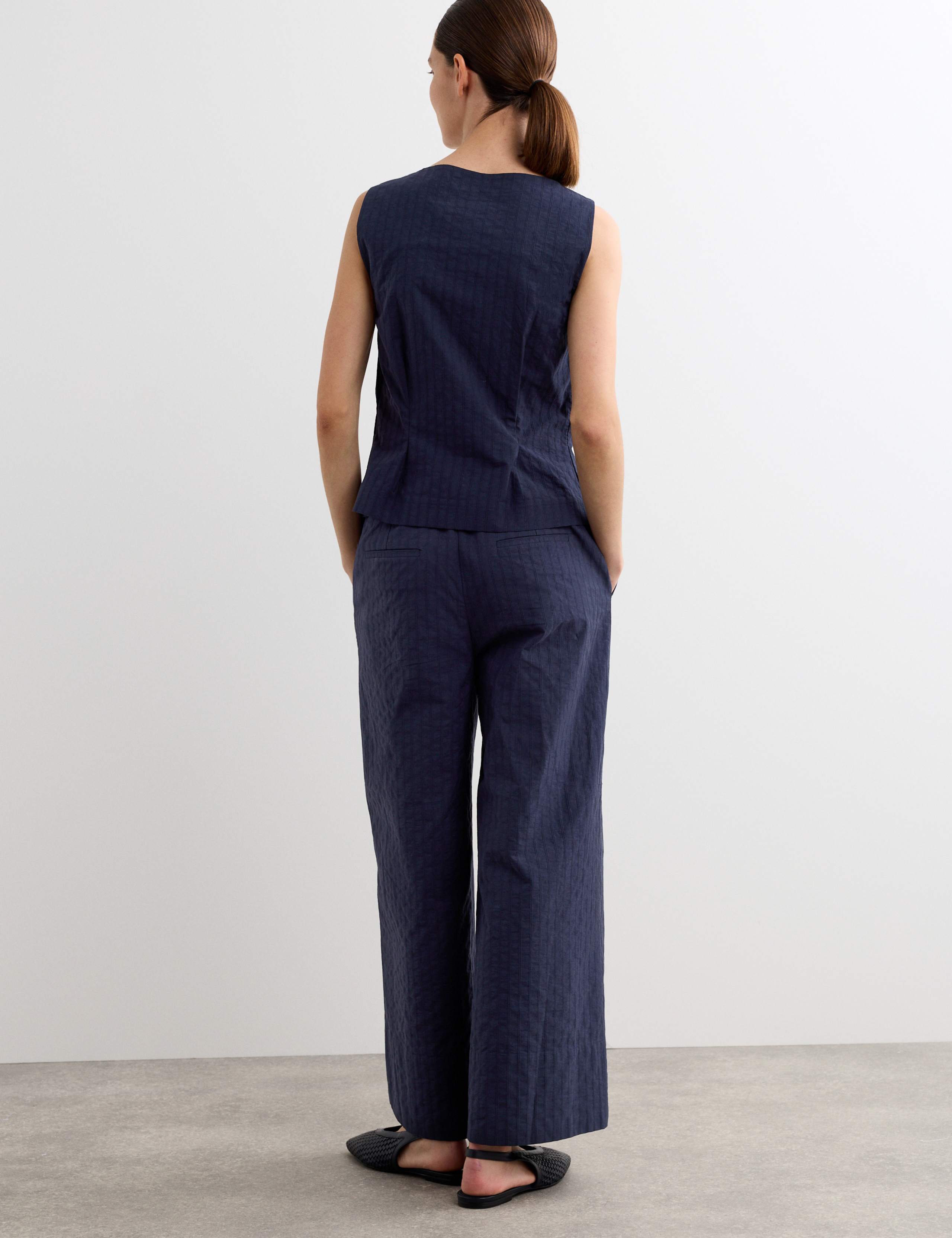 Pure Cotton Dobby Stripe Square Neck Waistcoat 7 of 7