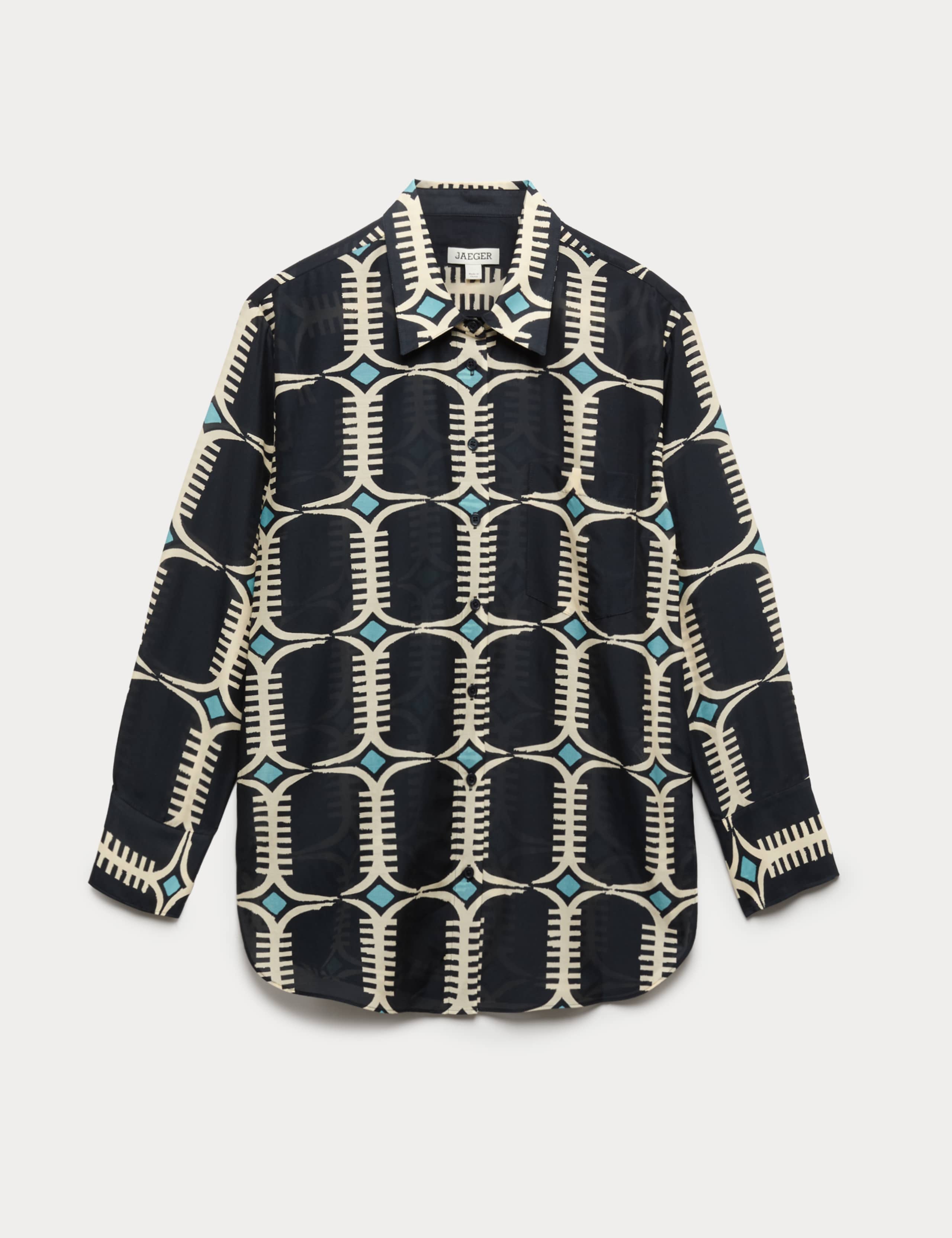 Silk Blend Geometric Shirt 2 of 6