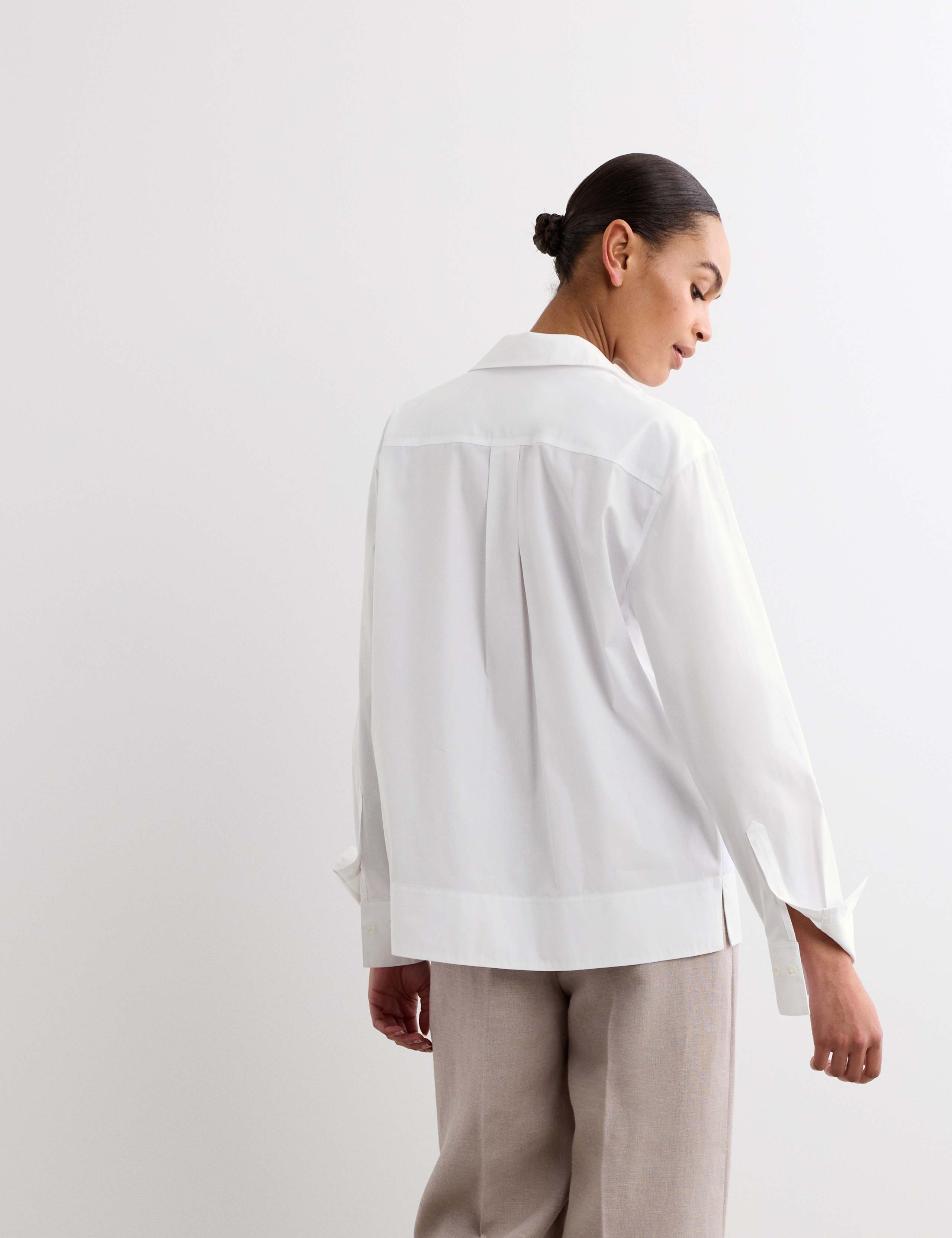 Pure Cotton Collared Relaxed Bib Detail Shirt 7 of 7