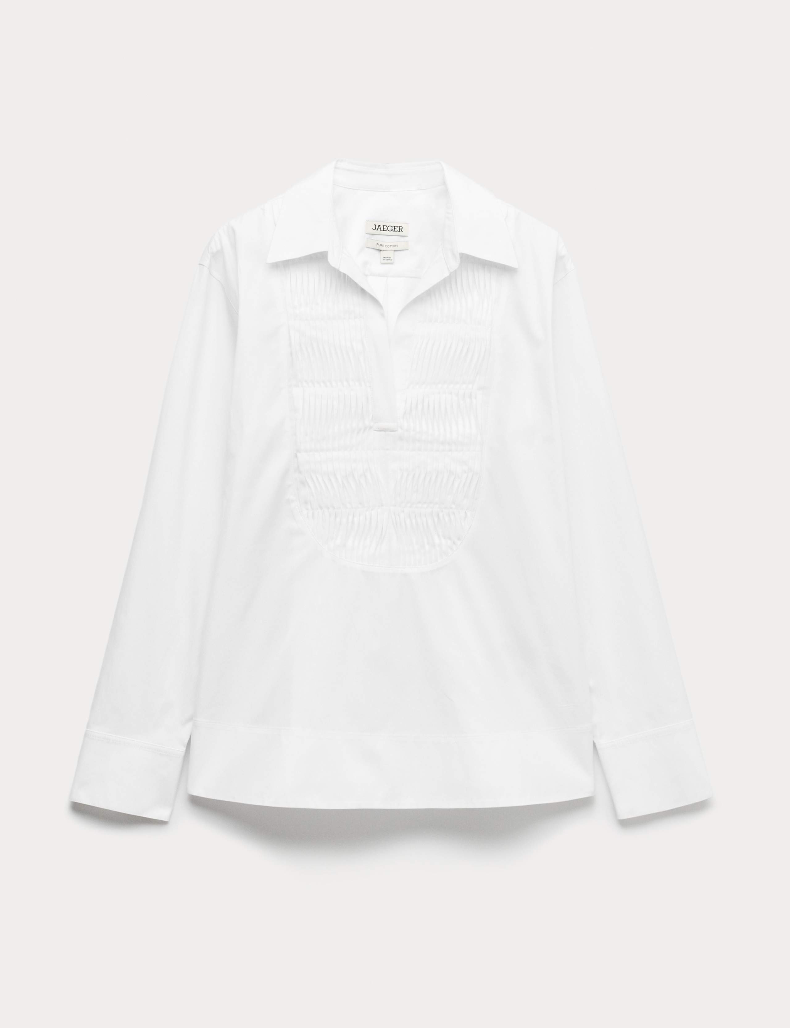 Pure Cotton Collared Relaxed Bib Detail Shirt 2 of 7